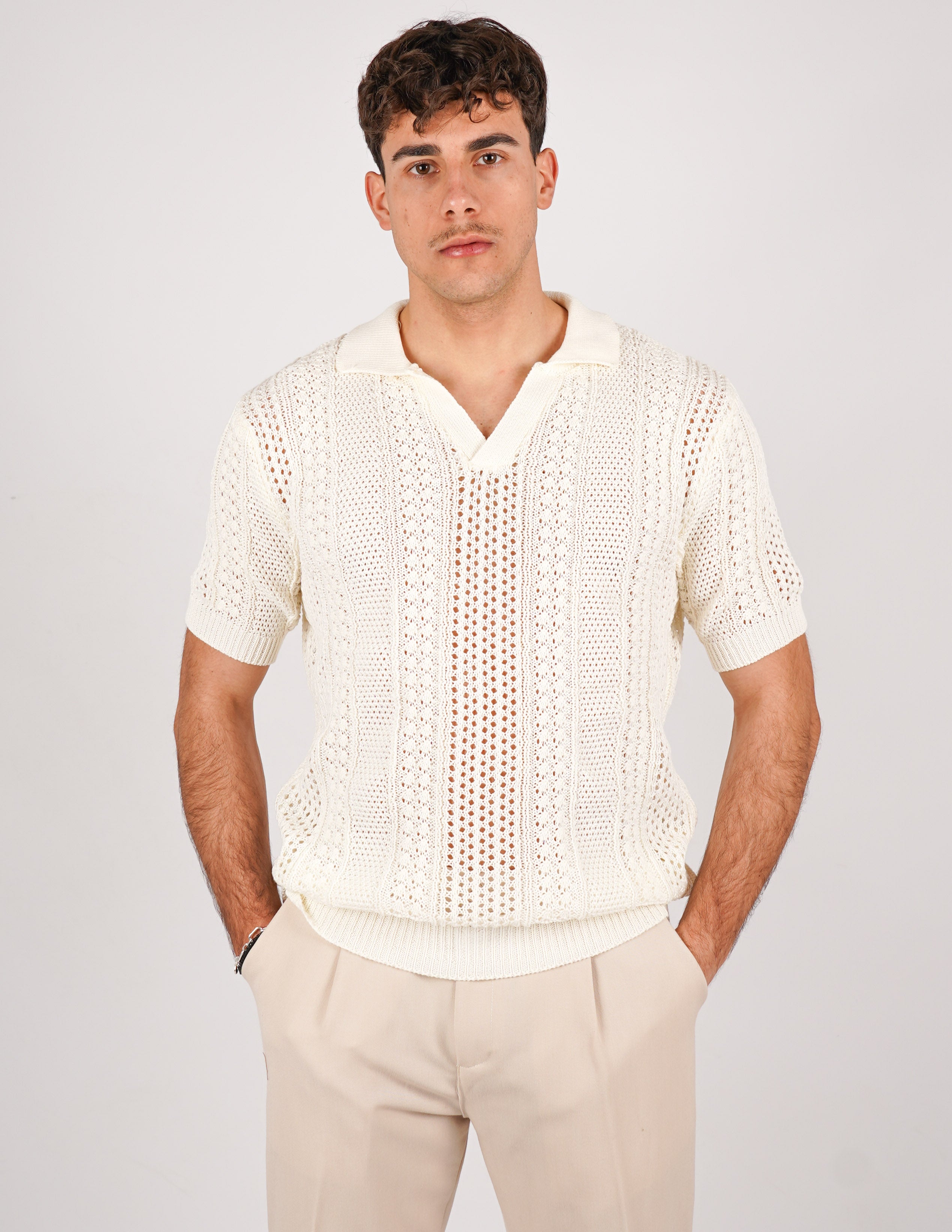 POLO CROCHET SENZA BOTTONI