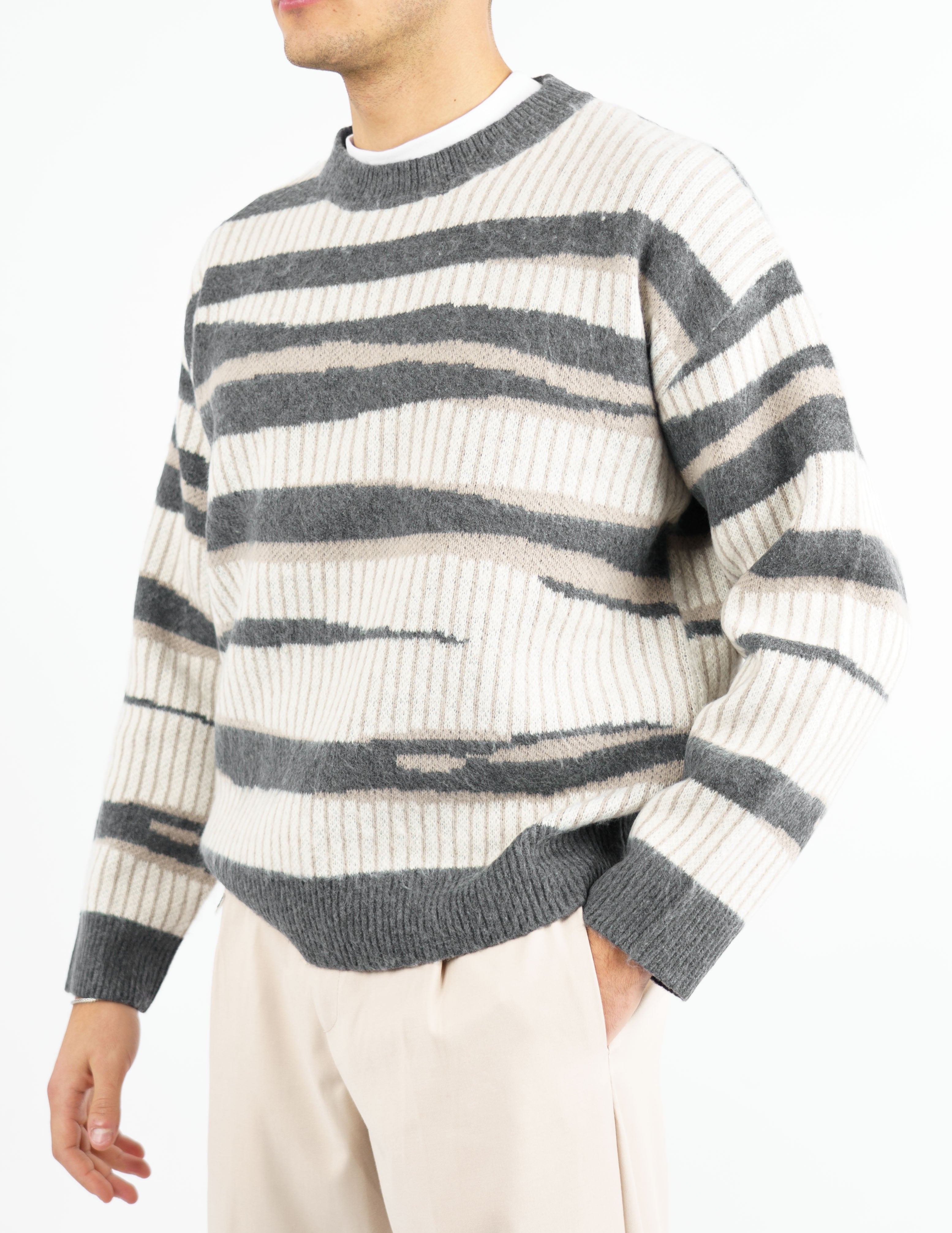 maglione girocollo effetto jaquard