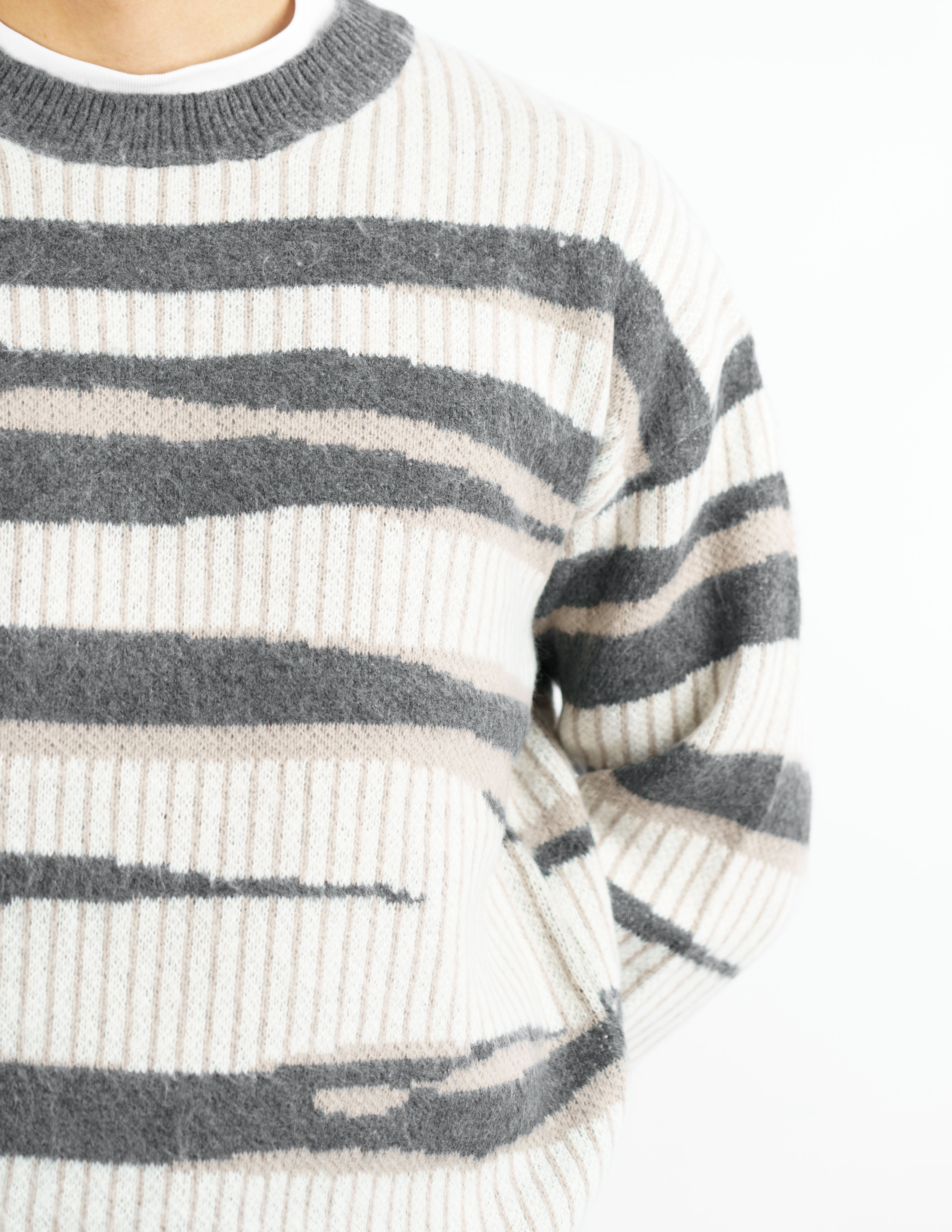maglione girocollo effetto jaquard