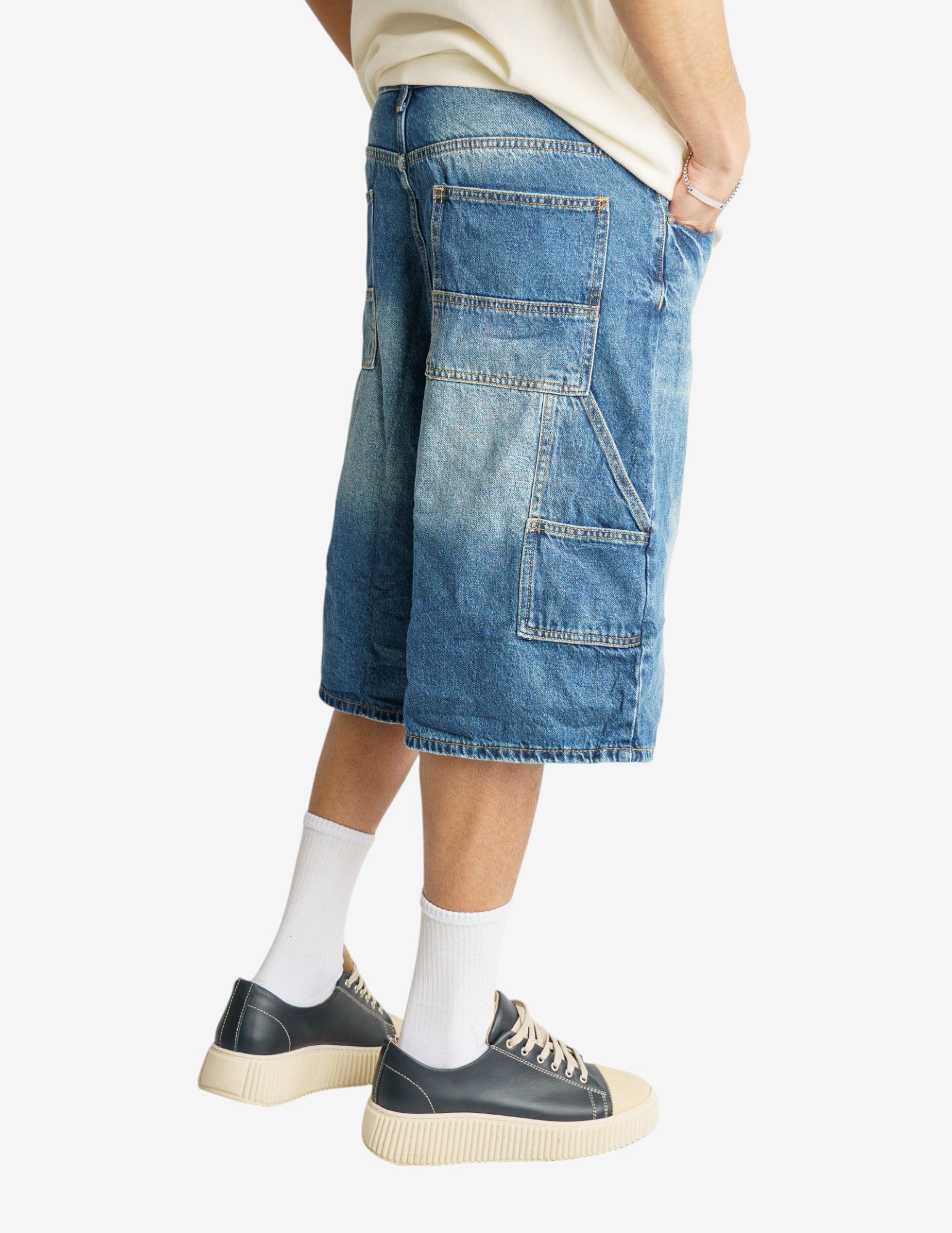 bermuda in denim baggy fit