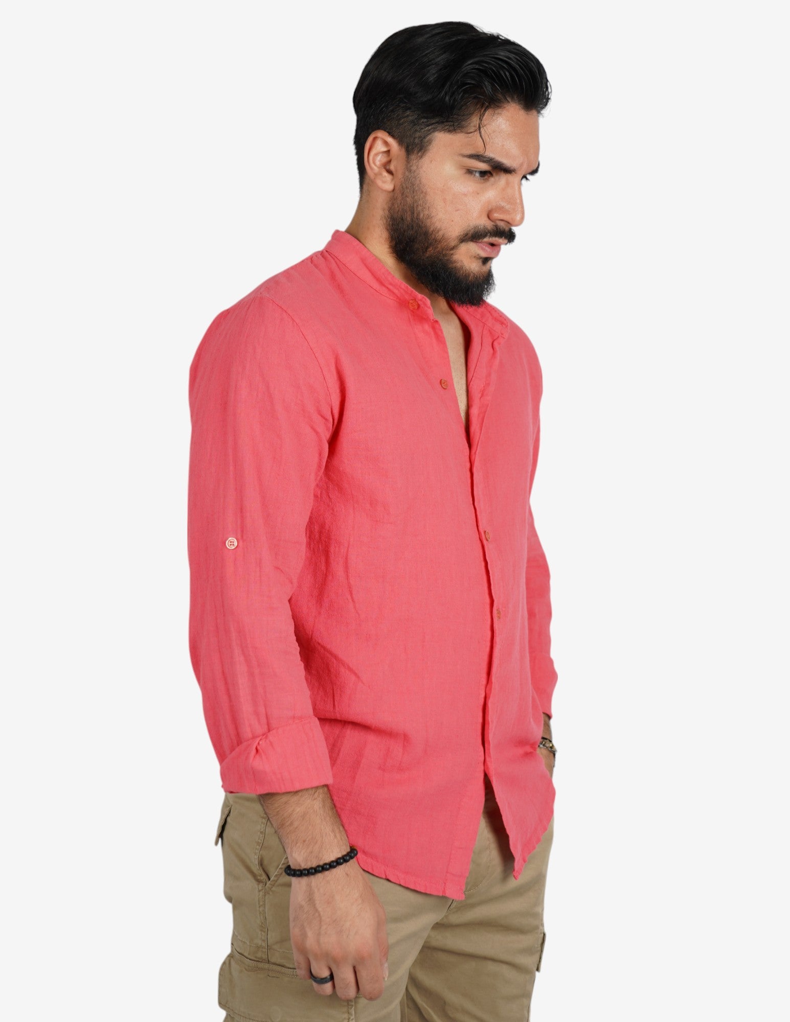 Camicia uomo in misto lino coreano