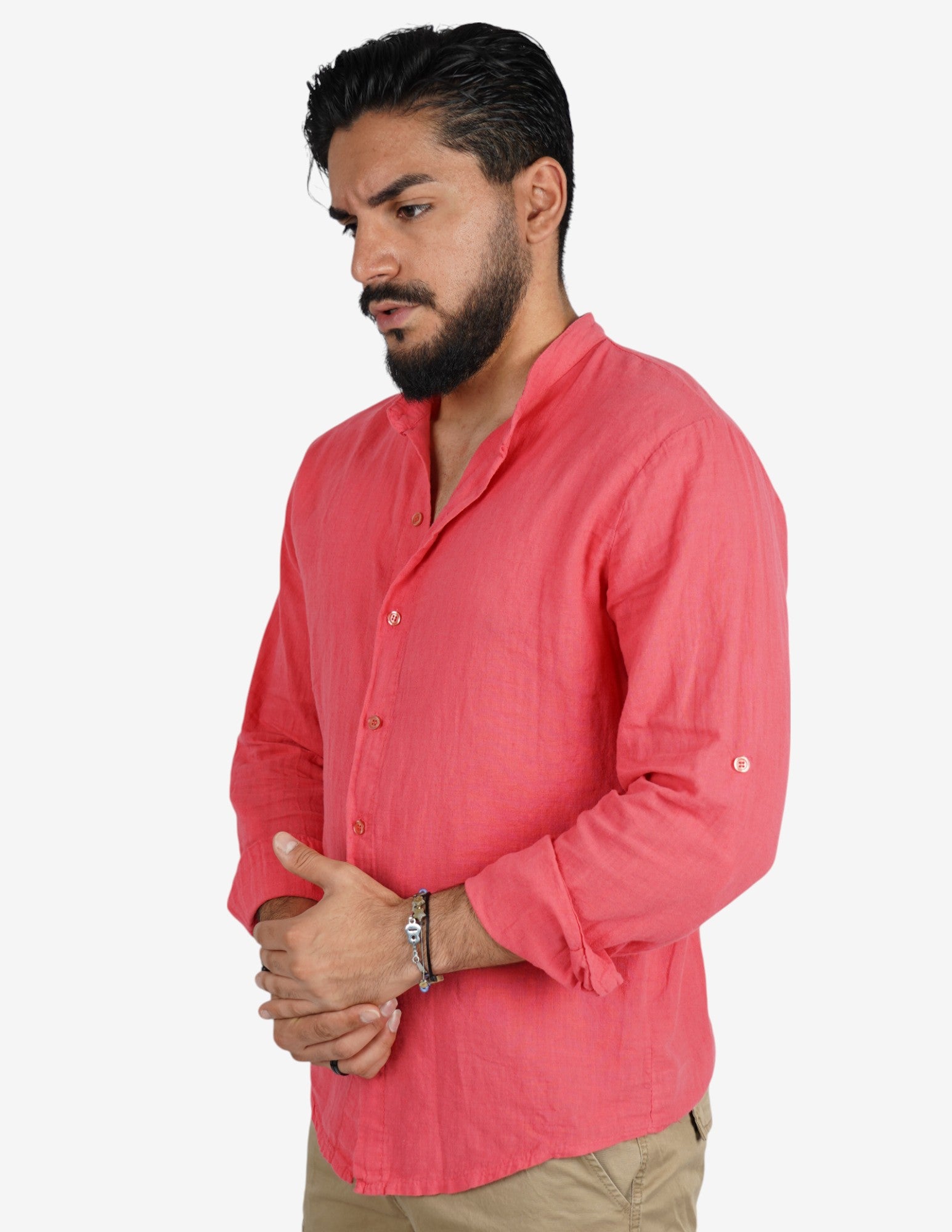 Camicia uomo in misto lino coreano