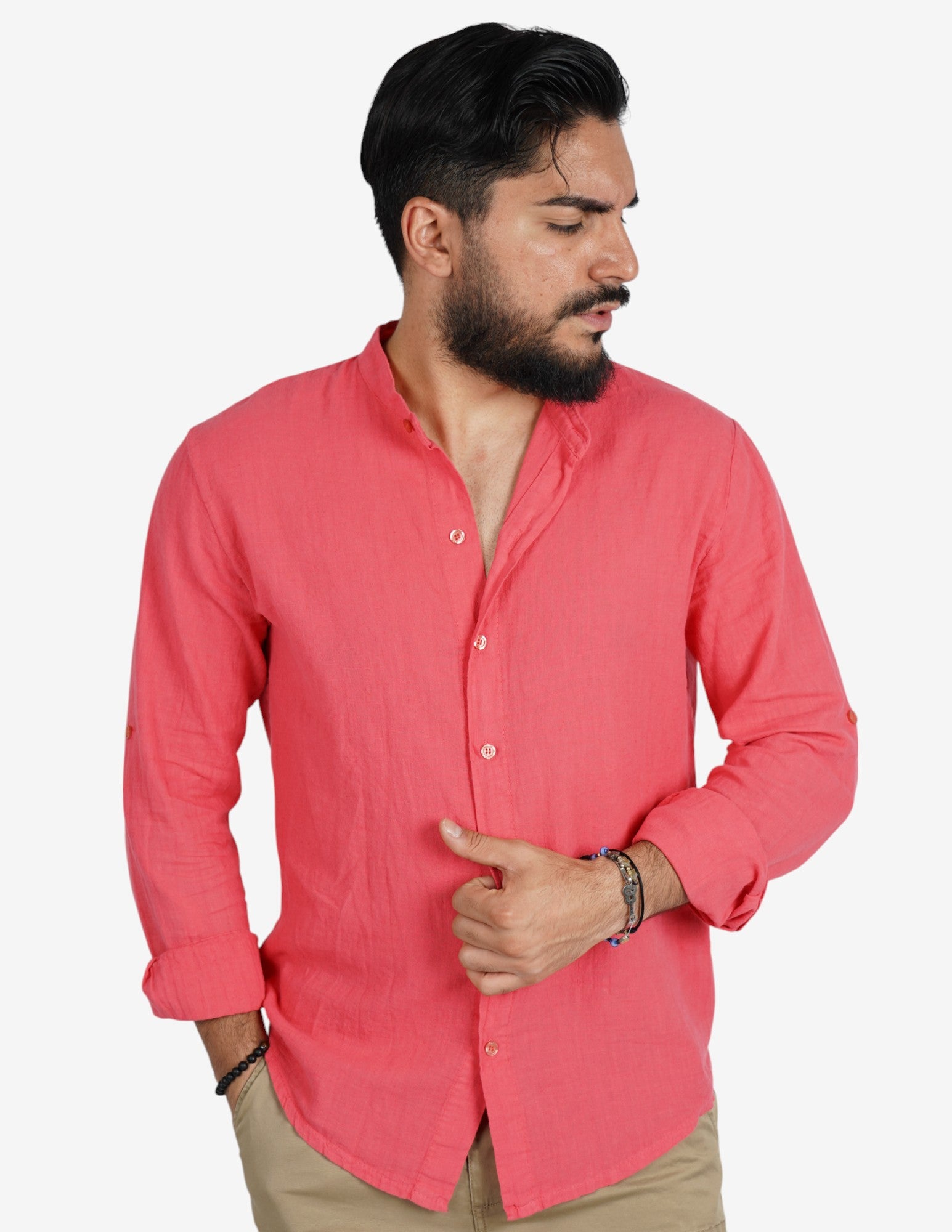 Camicia uomo in misto lino coreano