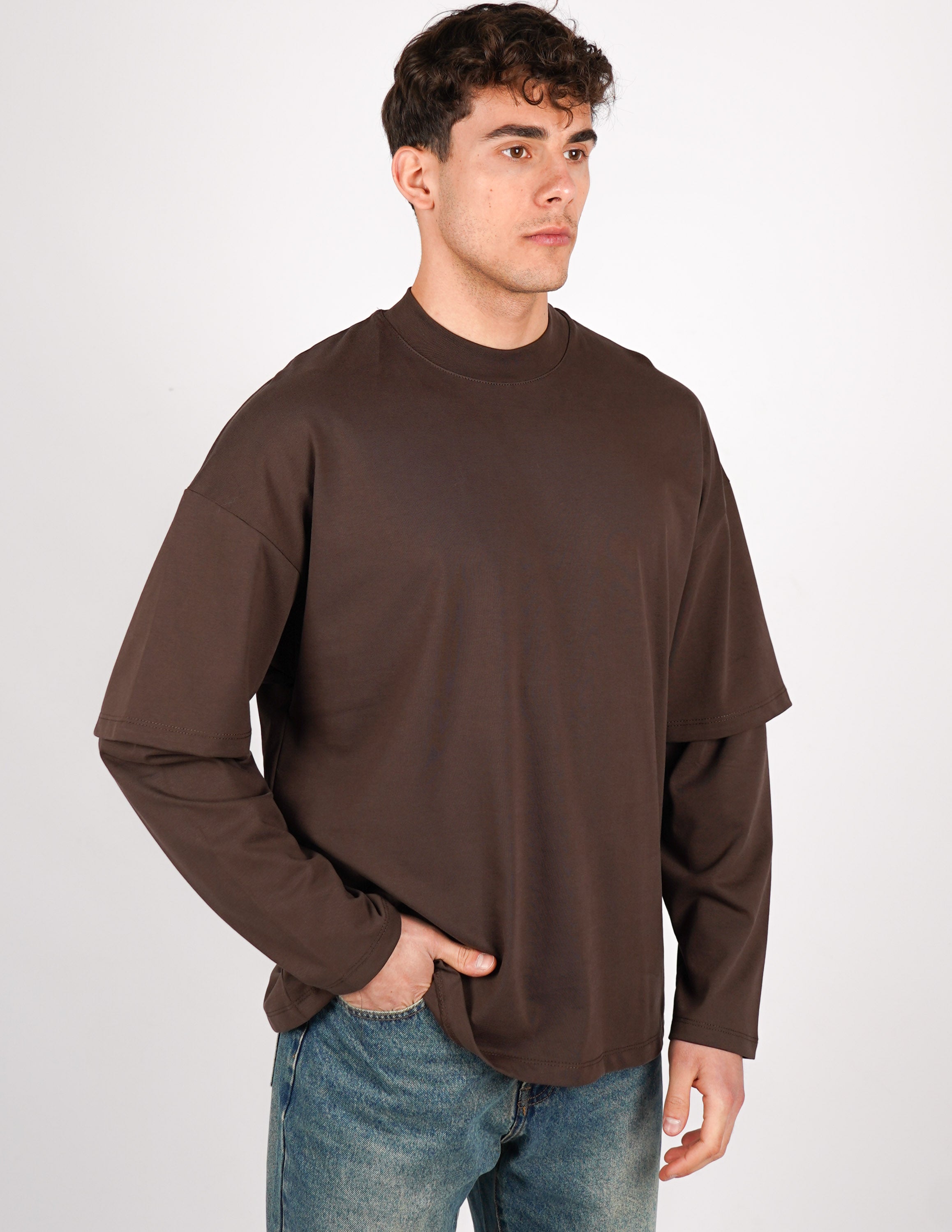 LONG SHIRT IN COTONE TINTA UNITA