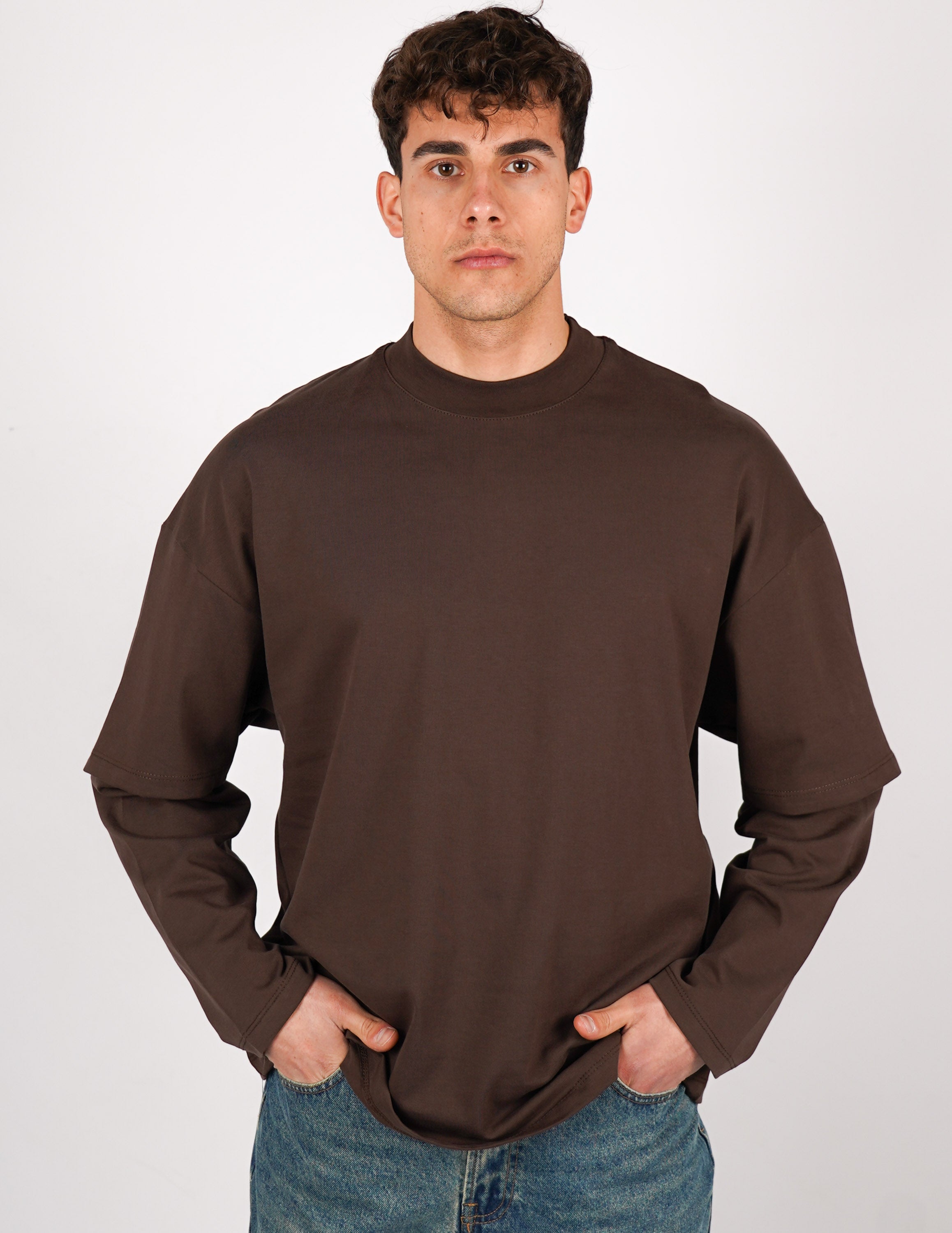 LONG SHIRT IN COTONE TINTA UNITA