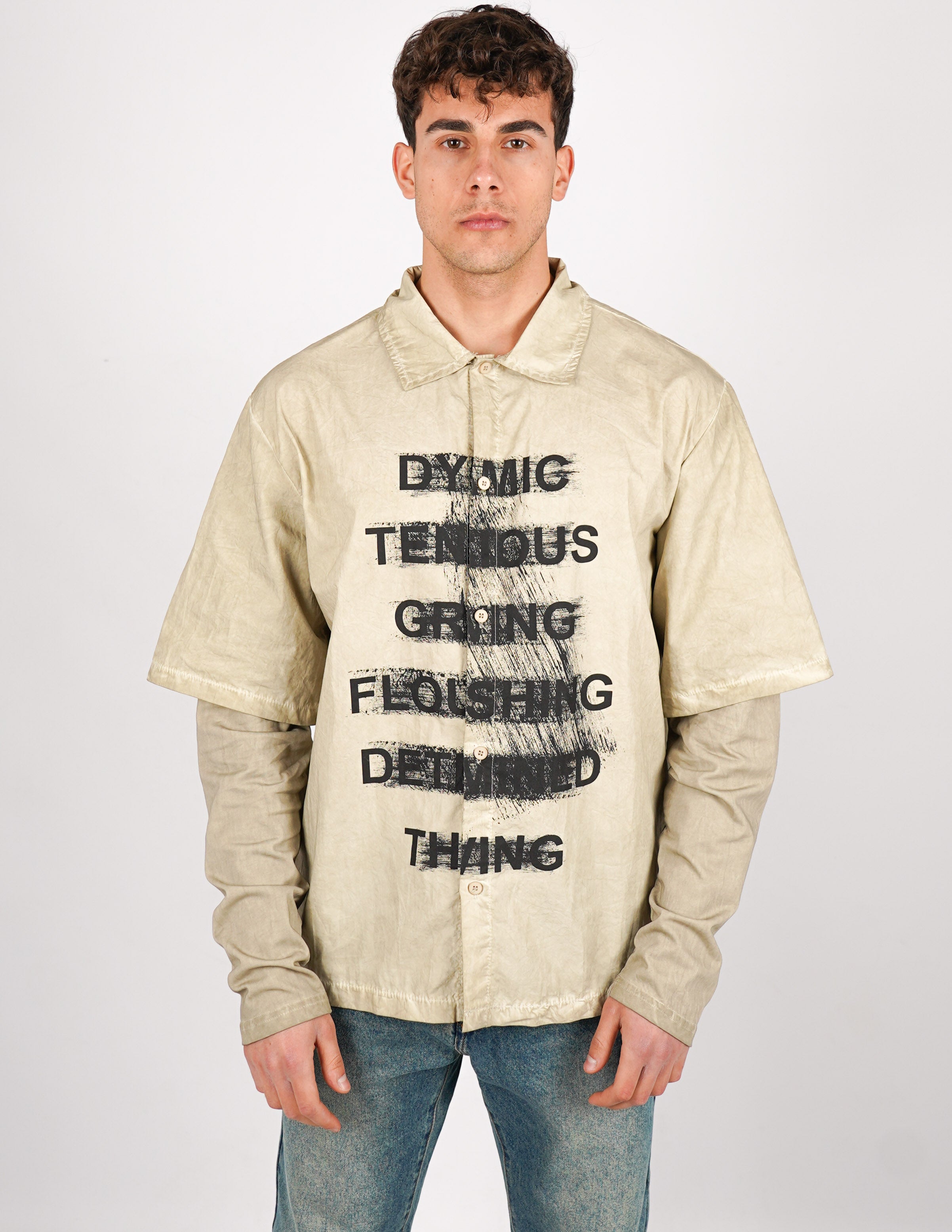 CAMICIA MANICA LUNGA STRUTTURATA CON STAMPA