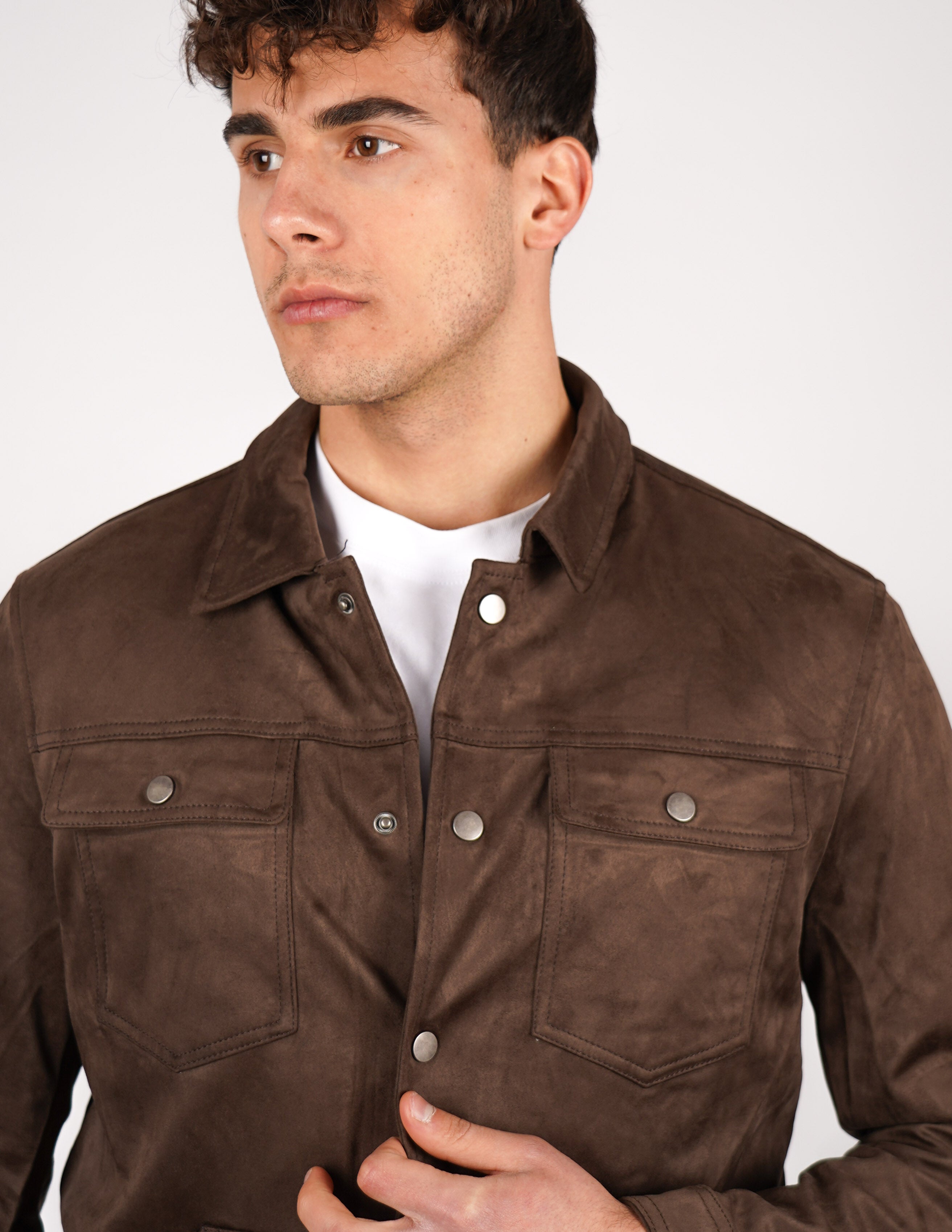 GIUBBINO CON TASCHE IN CAMOSCIO