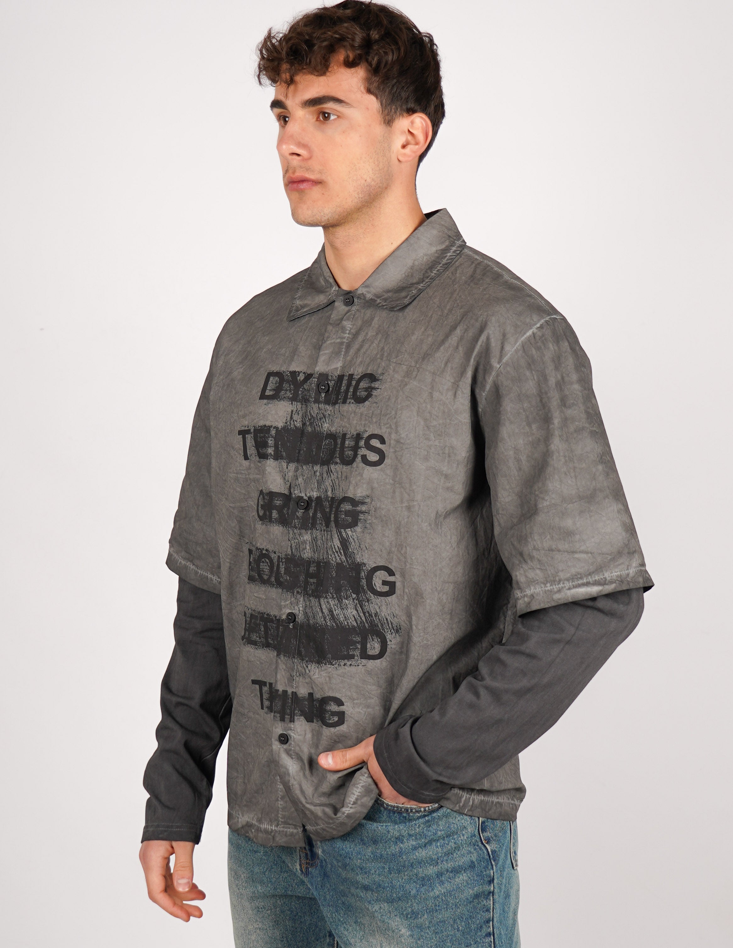 CAMICIA MANICA LUNGA STRUTTURATA CON STAMPA