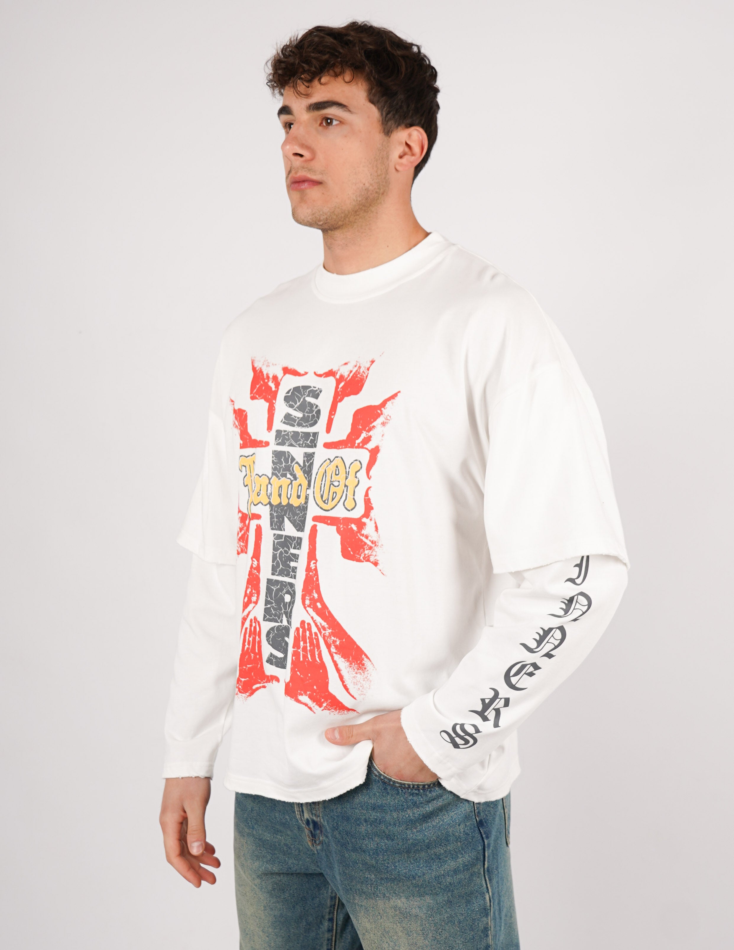 t-shirt long sleeve con stampa