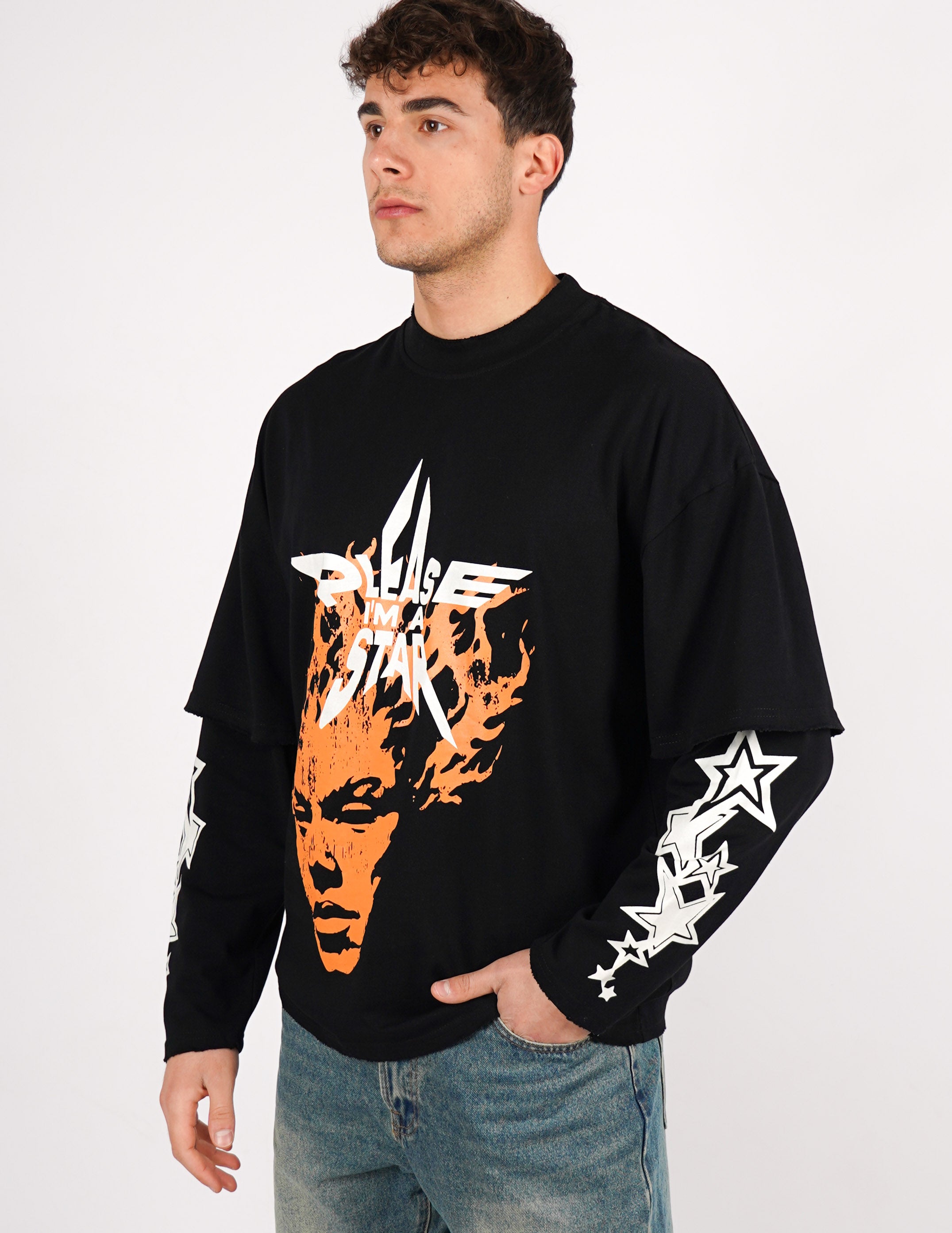 t-shirt long sleeve con stampa