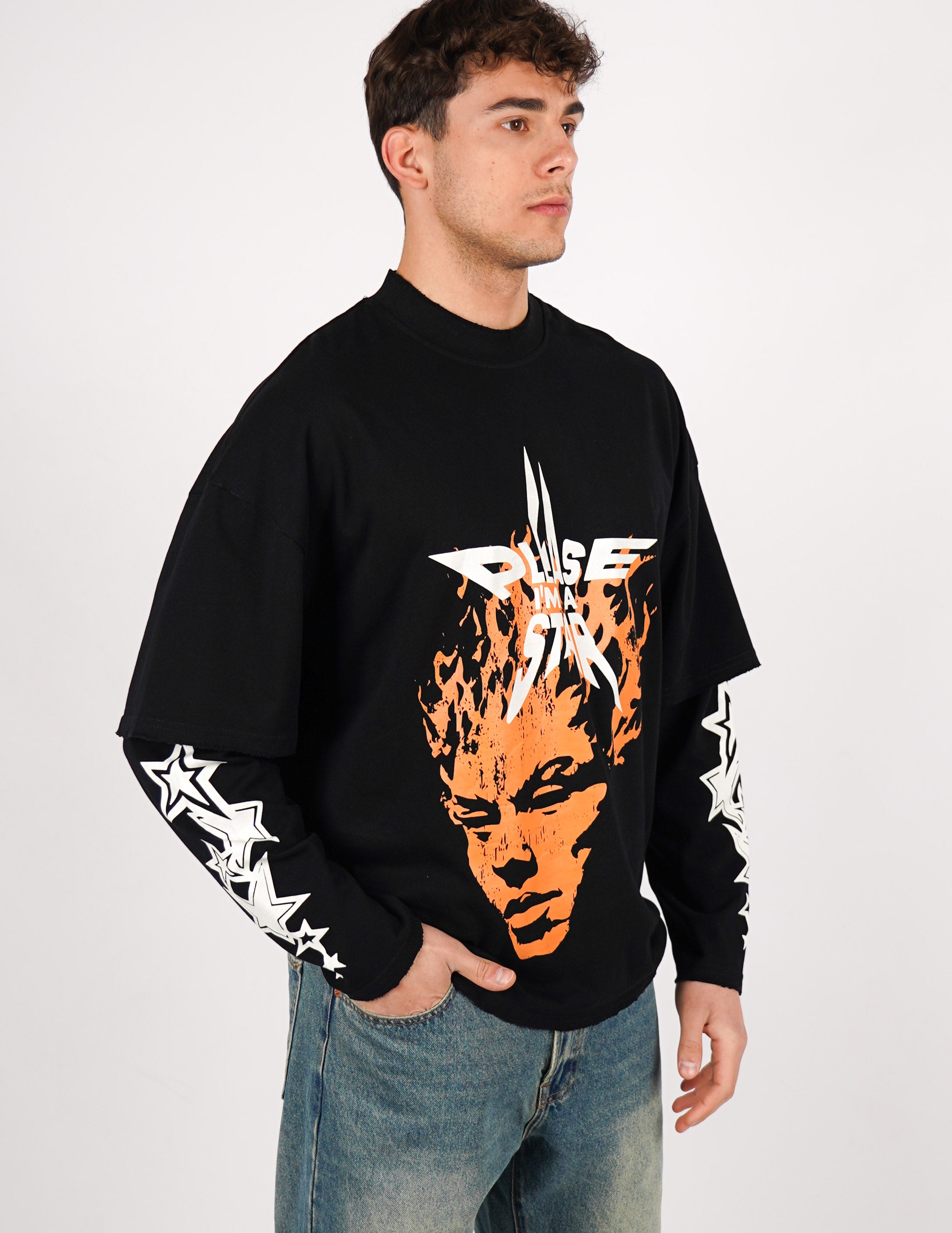 t-shirt long sleeve con stampa