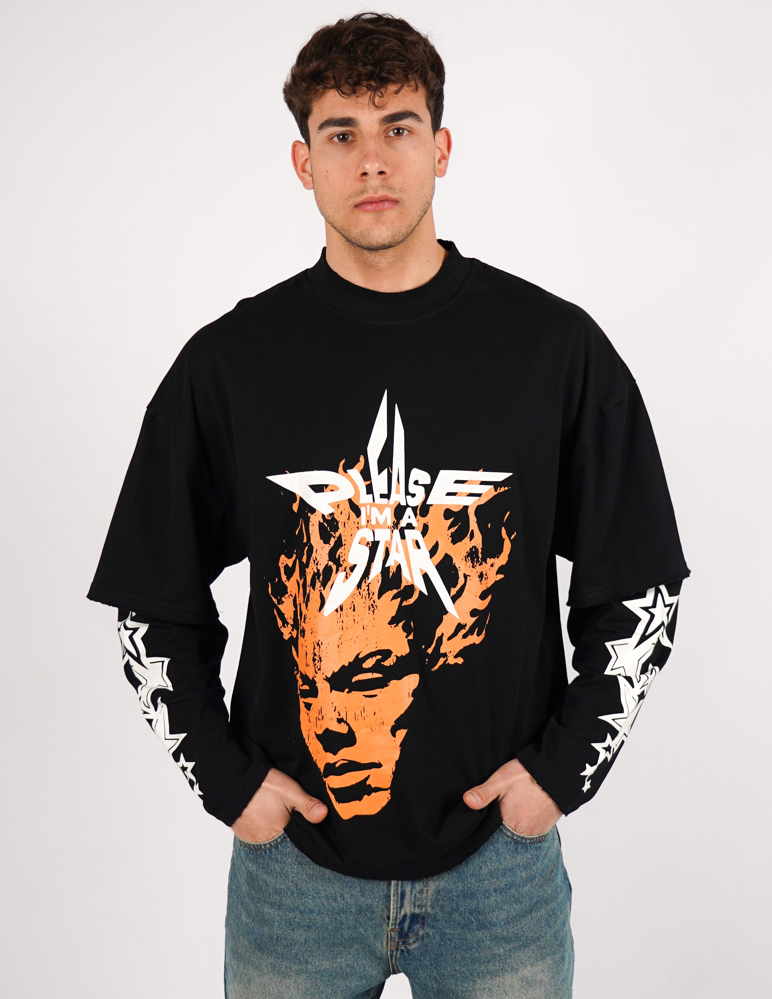 t-shirt long sleeve con stampa