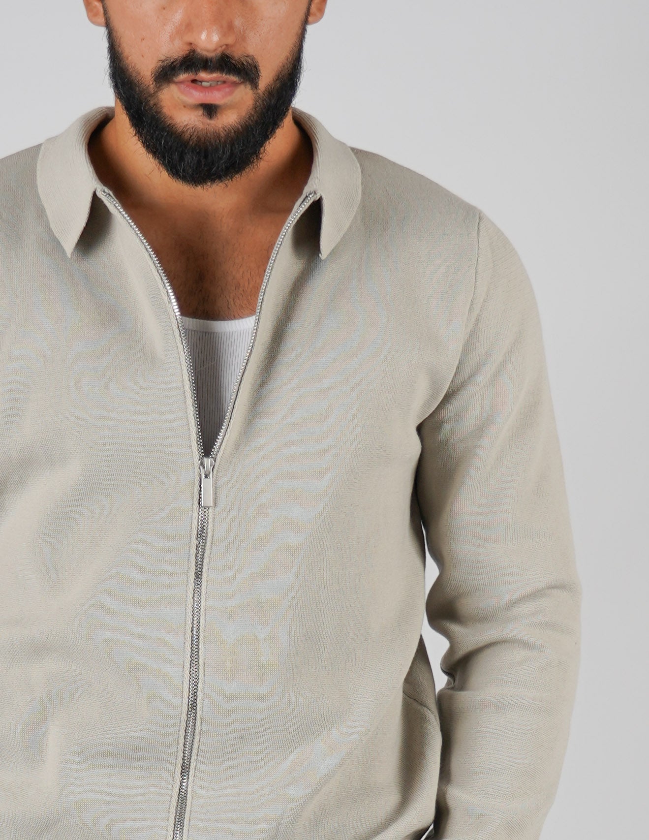 Cardigan con collo manica lunga