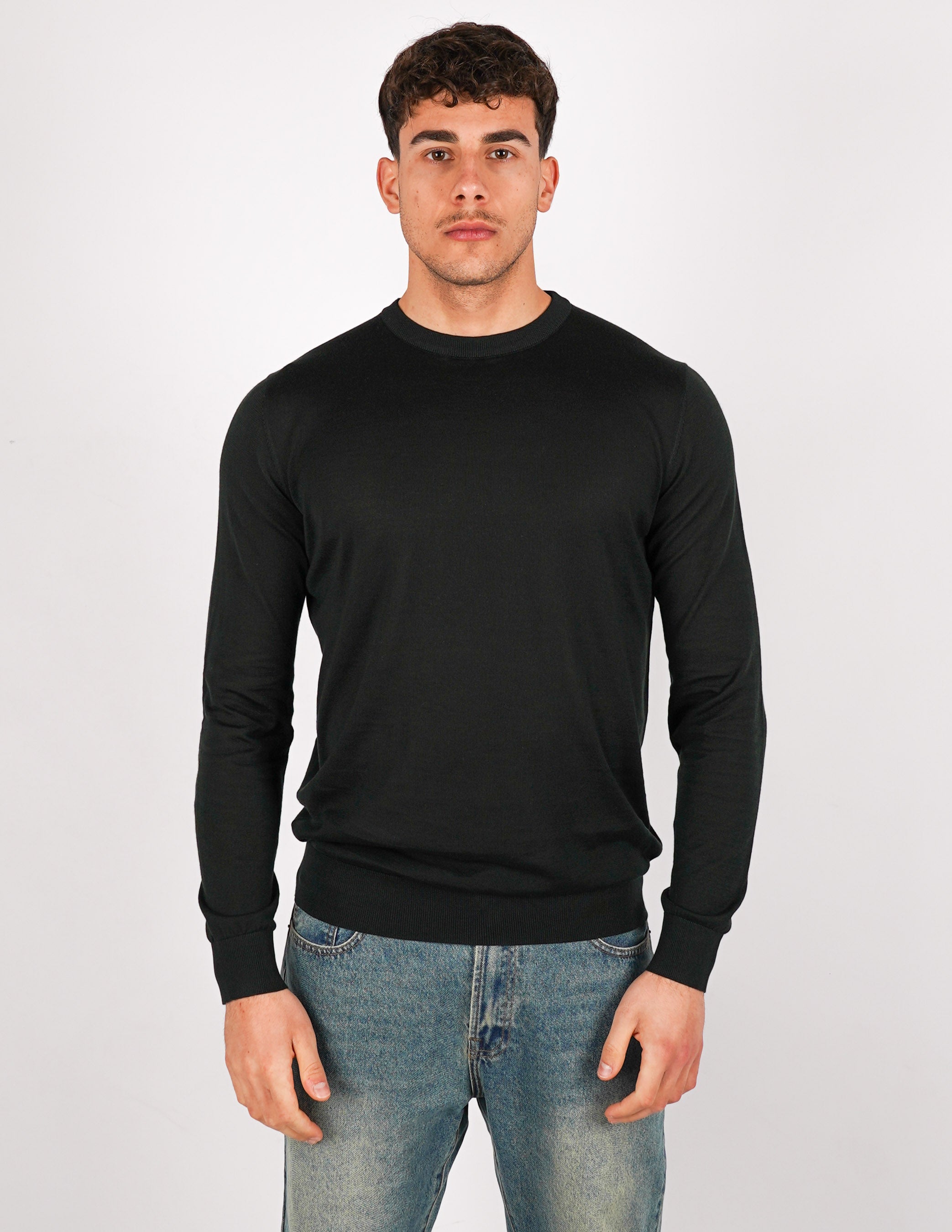 MAGLIA GIROCOLLO IN COTONE E SETA