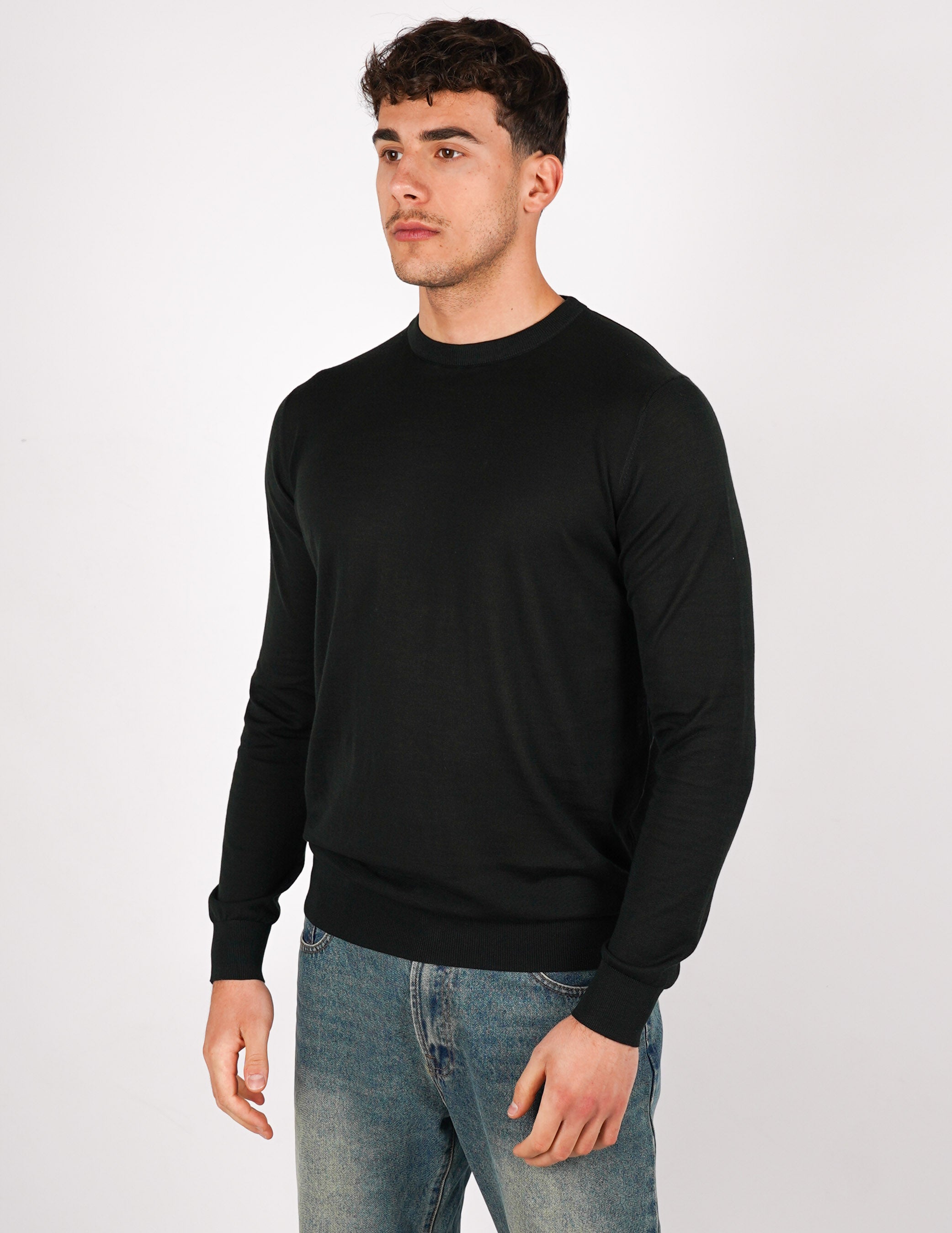 MAGLIA GIROCOLLO IN COTONE E SETA