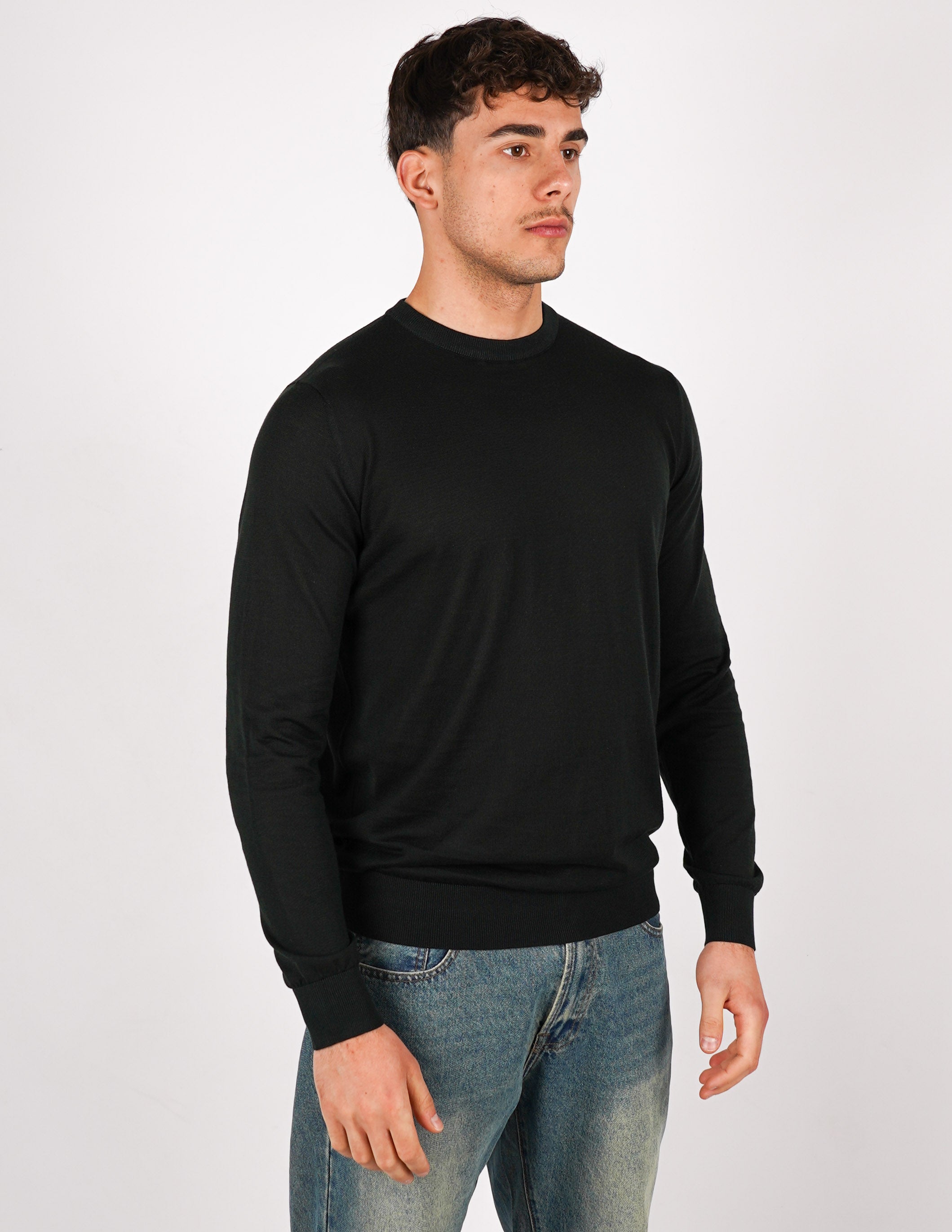 MAGLIA GIROCOLLO IN COTONE E SETA