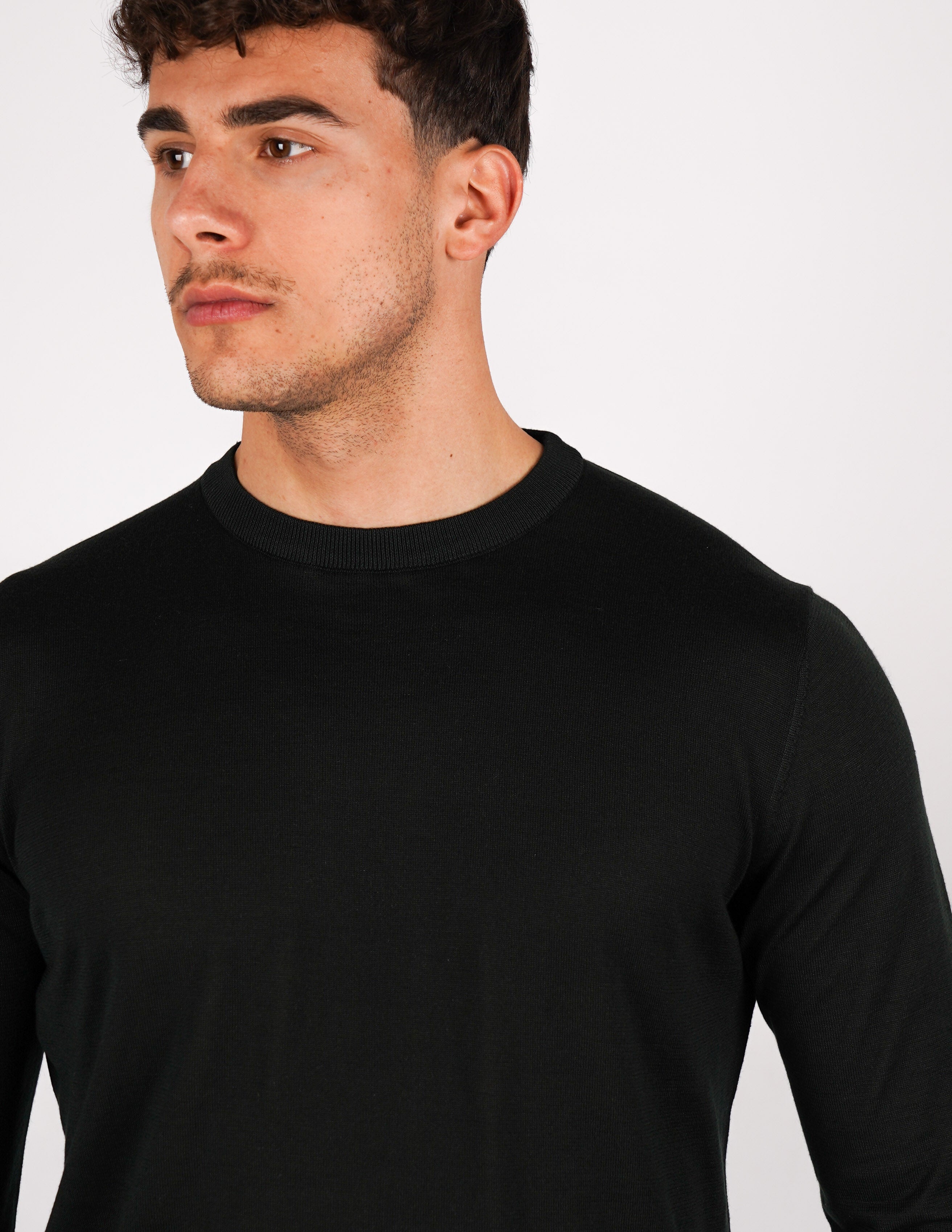 MAGLIA GIROCOLLO IN COTONE E SETA