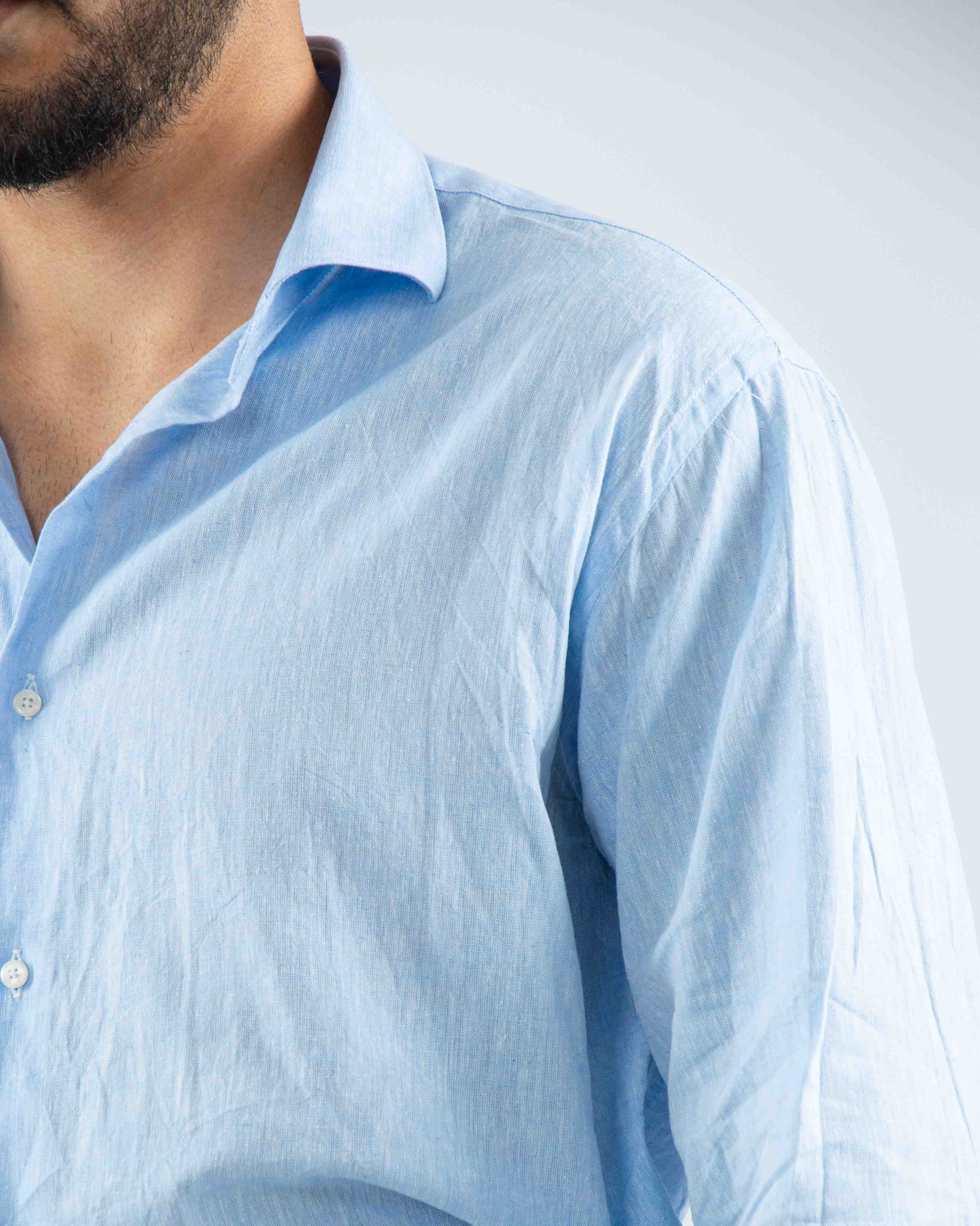 camicia uomo profumata in lino collo classico