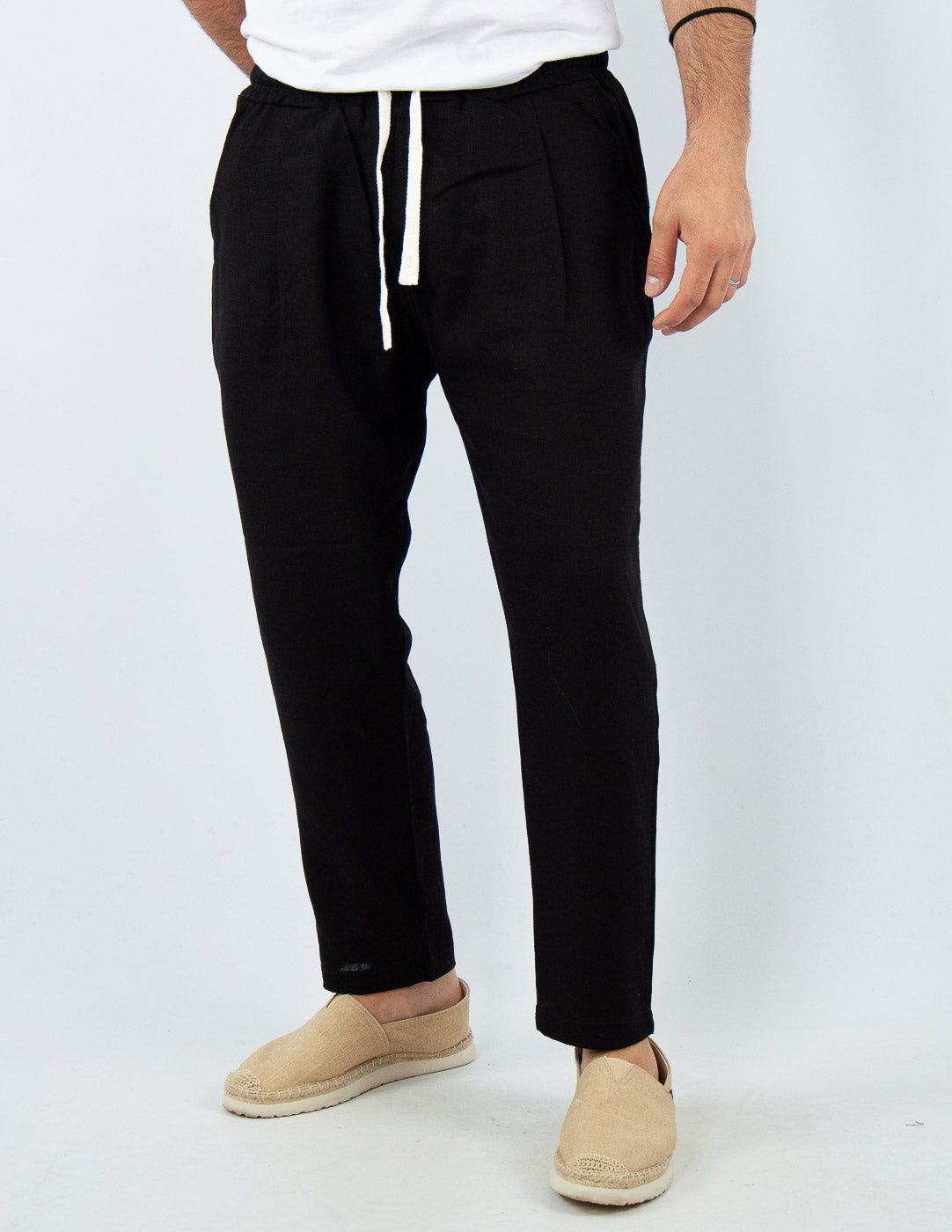 PANTALONE UOMO JOGGER CAPRI LINO
