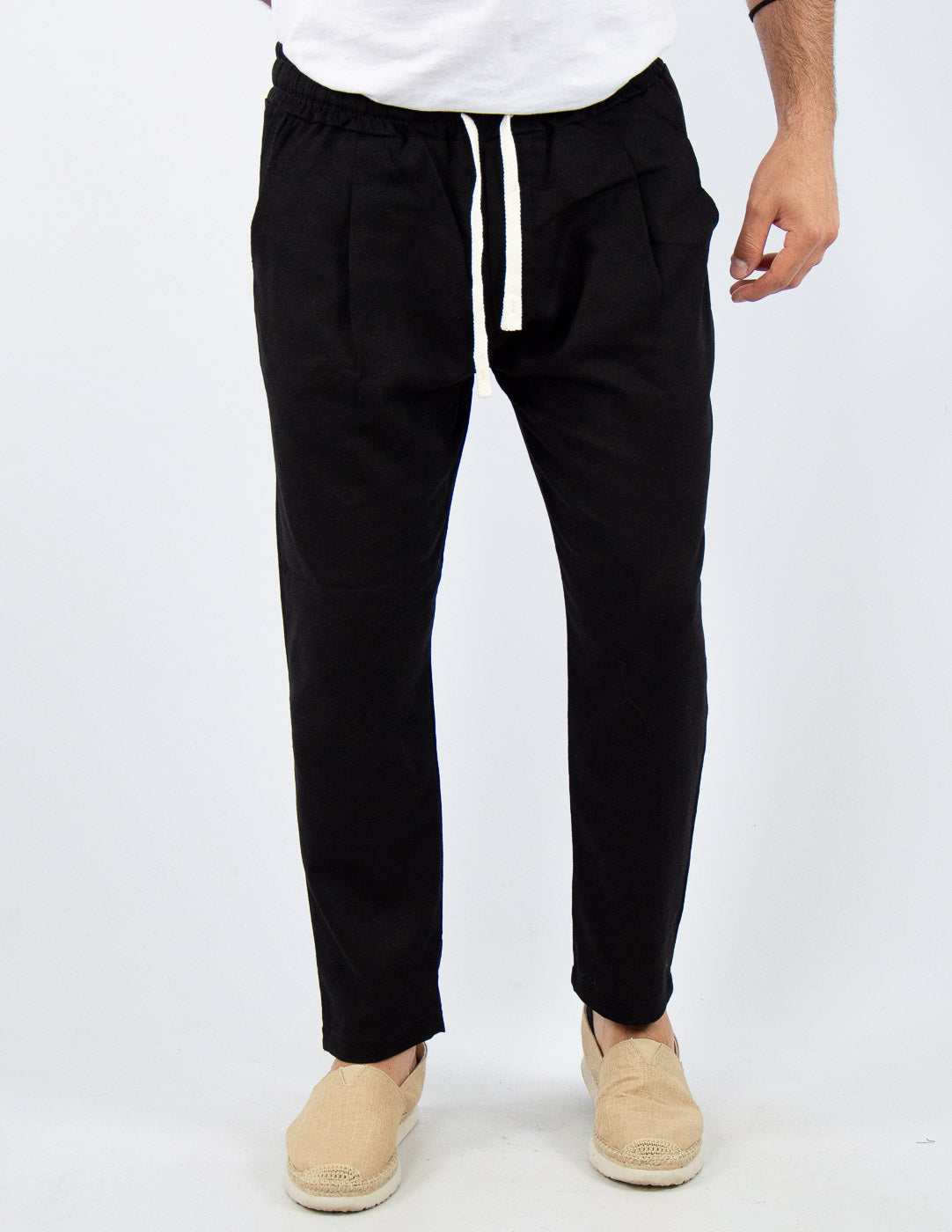 PANTALONE UOMO JOGGER CAPRI LINO