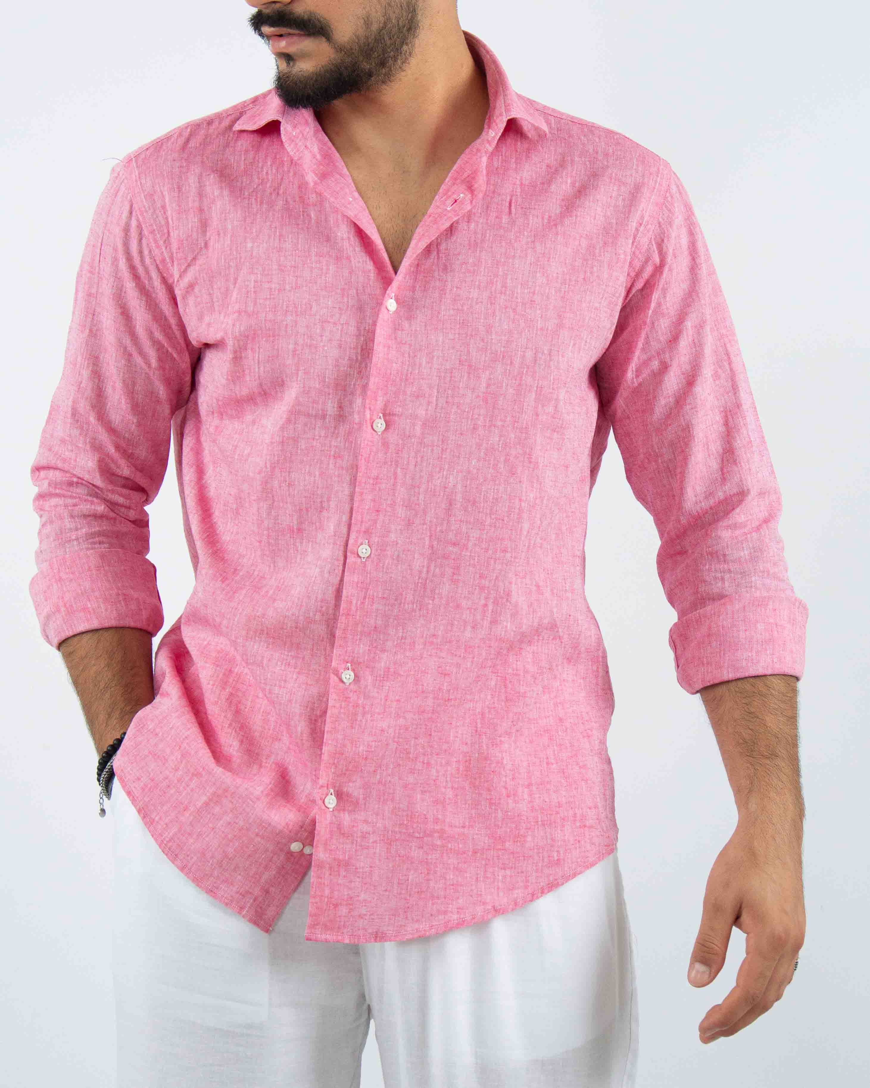 camicia uomo profumata in lino collo classico