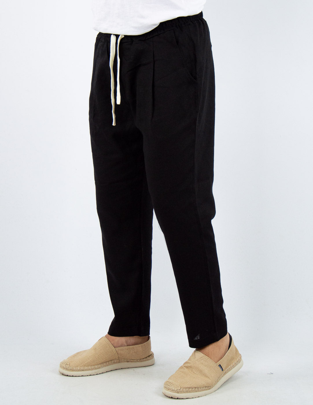 PANTALONE UOMO JOGGER CAPRI LINO