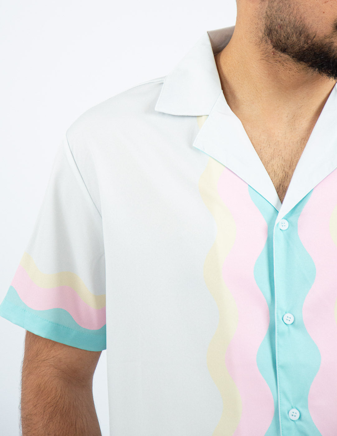 camicia uomo manica corta fantasia astratta