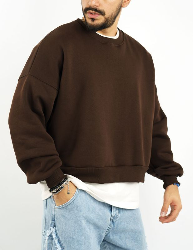 felpa girocollo crop fit