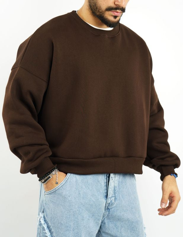 felpa girocollo crop fit