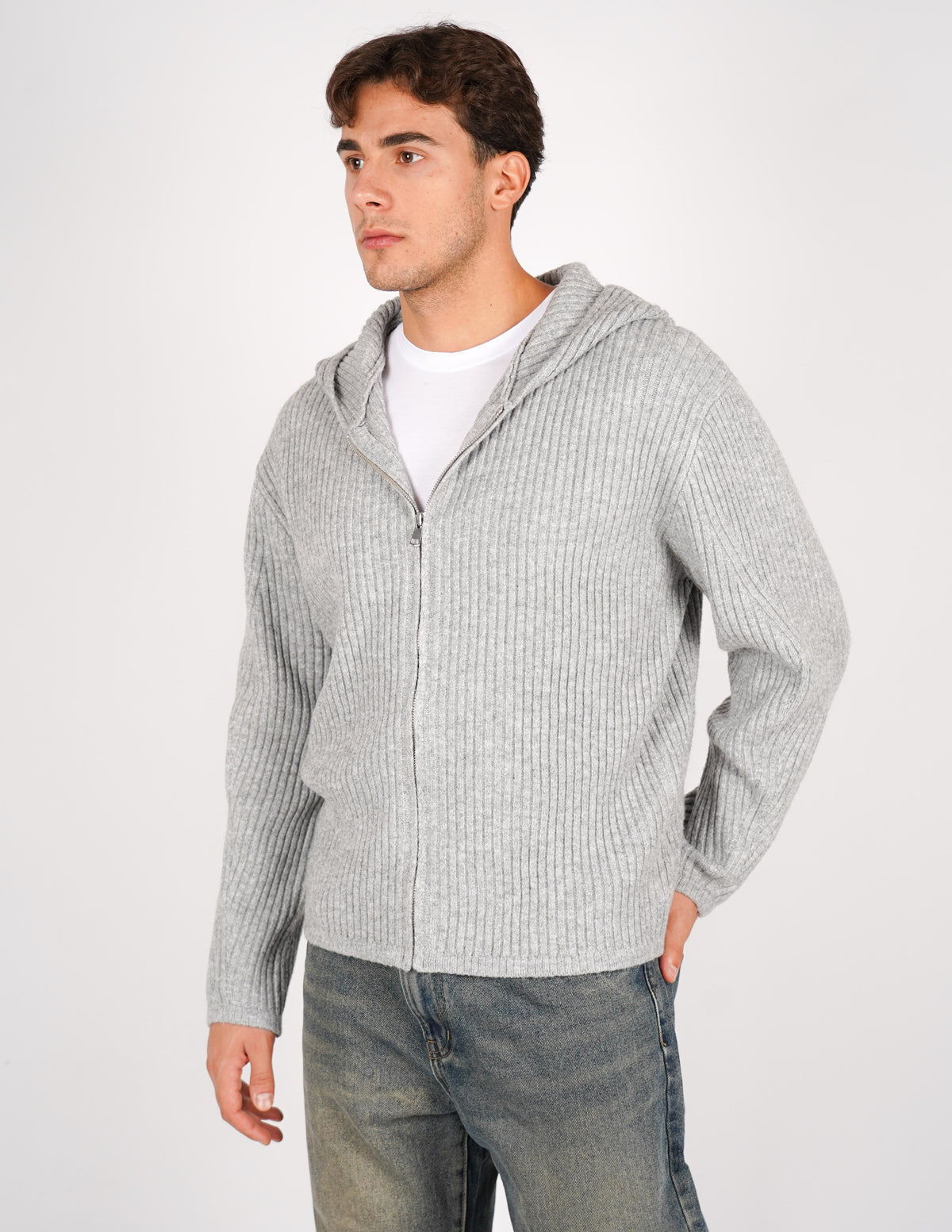 MAGLIA A COSTE CON CAPUCCIO