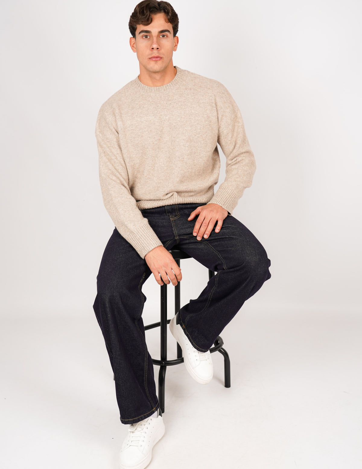 MAGLIONE CROP FIT IN MISTO LANA
