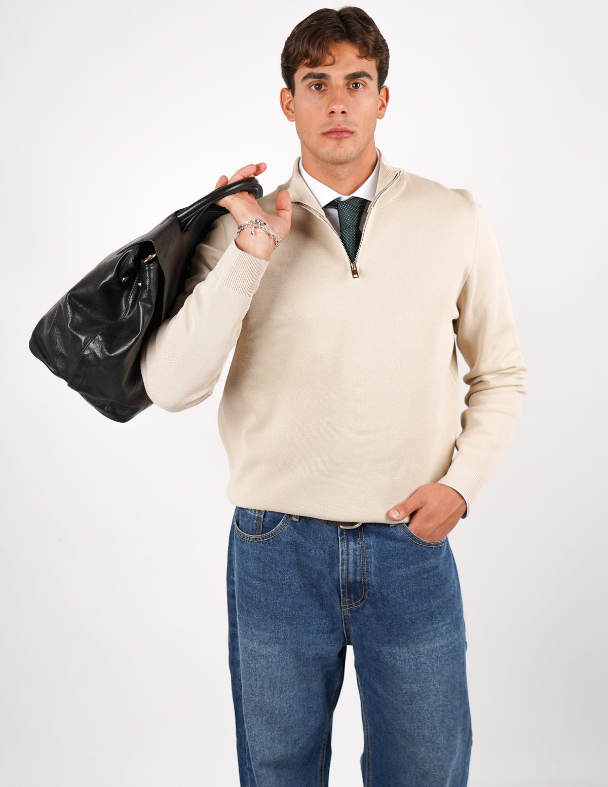 Pullover con mezza cerniera Regular Fit