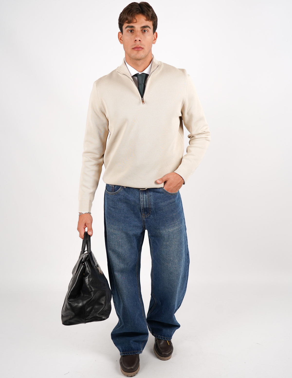 Pullover con mezza cerniera Regular Fit