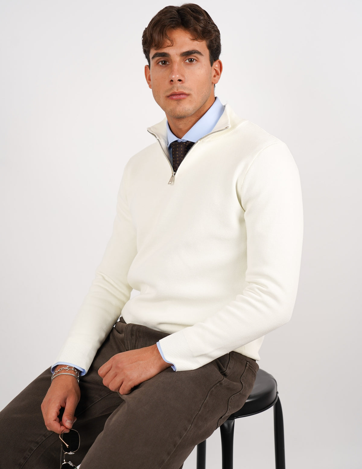 Pullover con mezza cerniera Regular Fit
