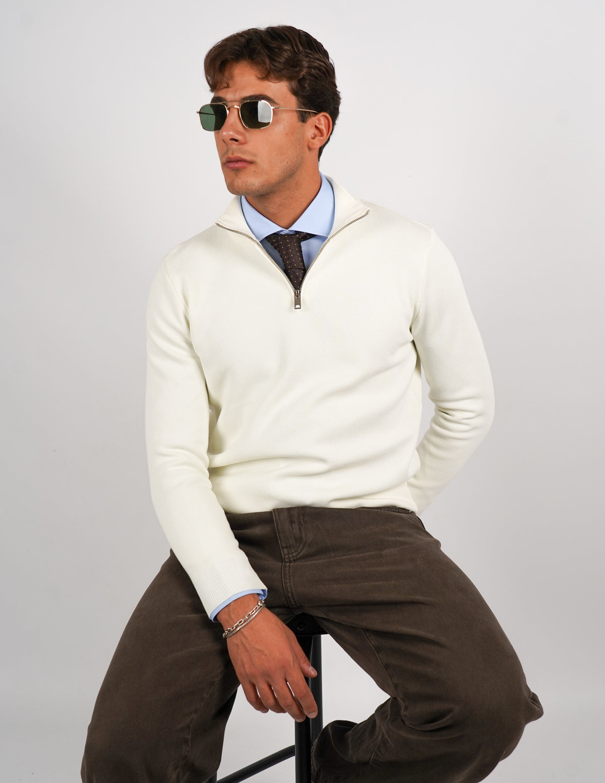 Pullover con mezza cerniera Regular Fit
