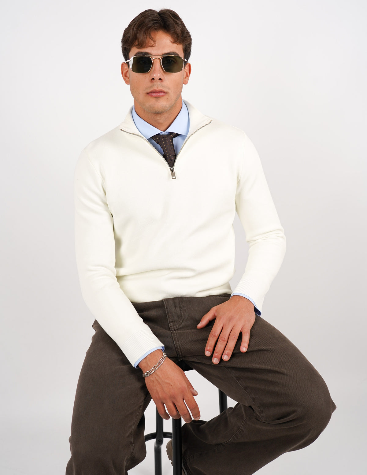 Pullover con mezza cerniera Regular Fit