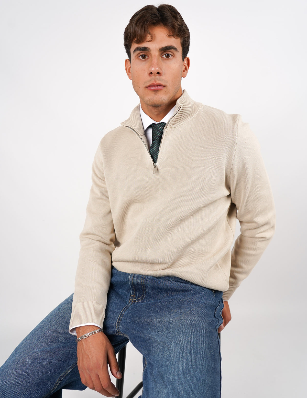 Pullover con mezza cerniera Regular Fit
