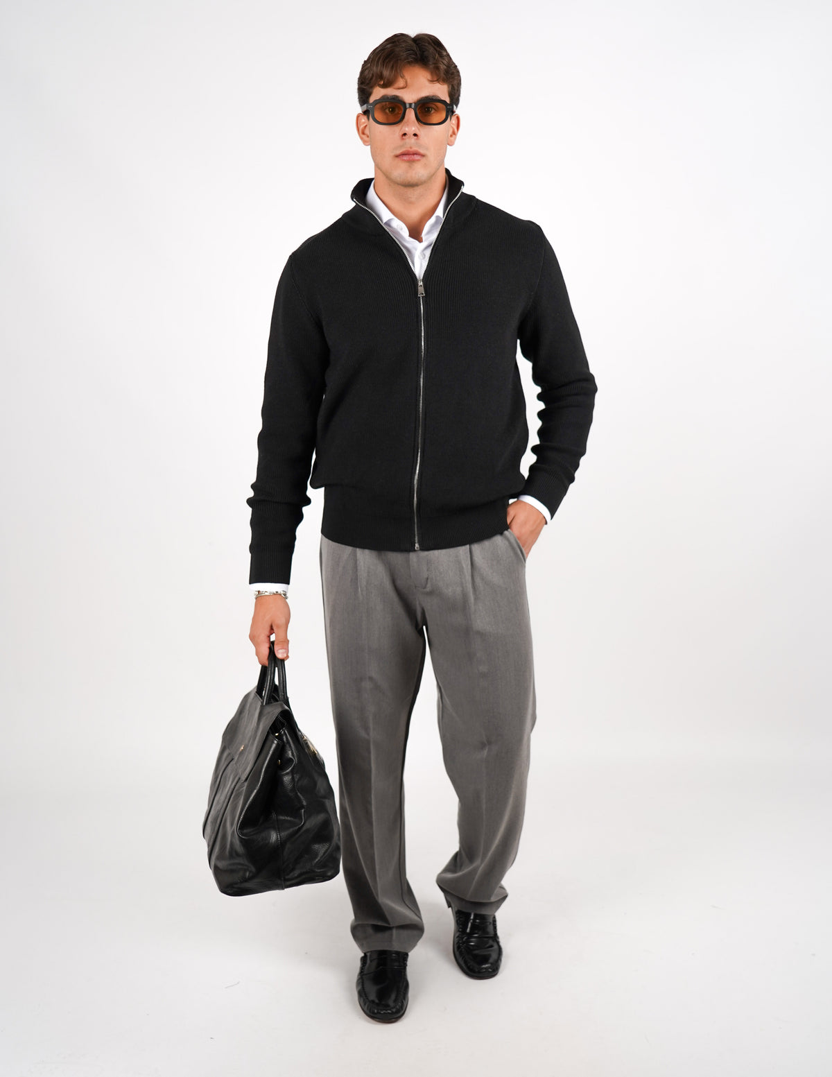 PULLOVER MANICA LUNGA CON ZIP