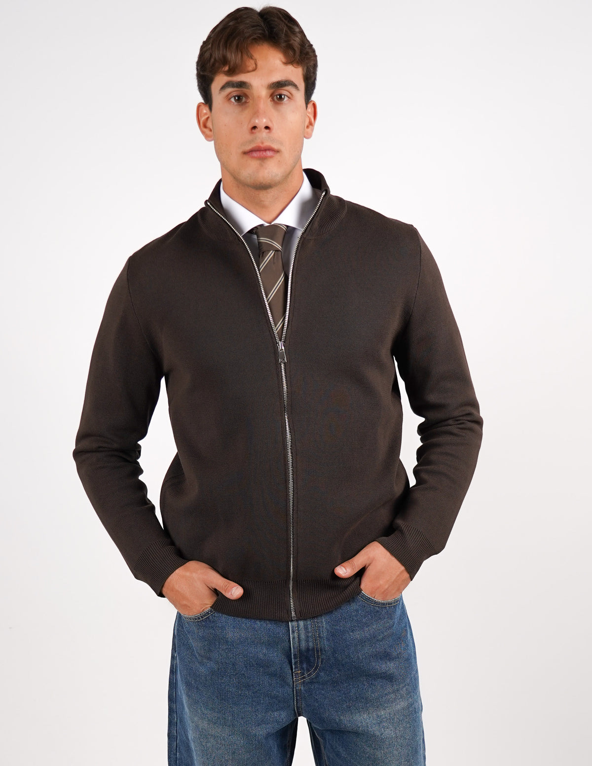 PULLOVER MANICA LUNGA CON ZIP