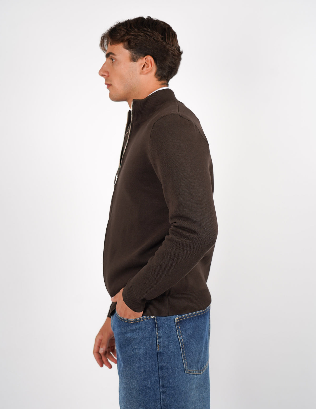 PULLOVER MANICA LUNGA CON ZIP