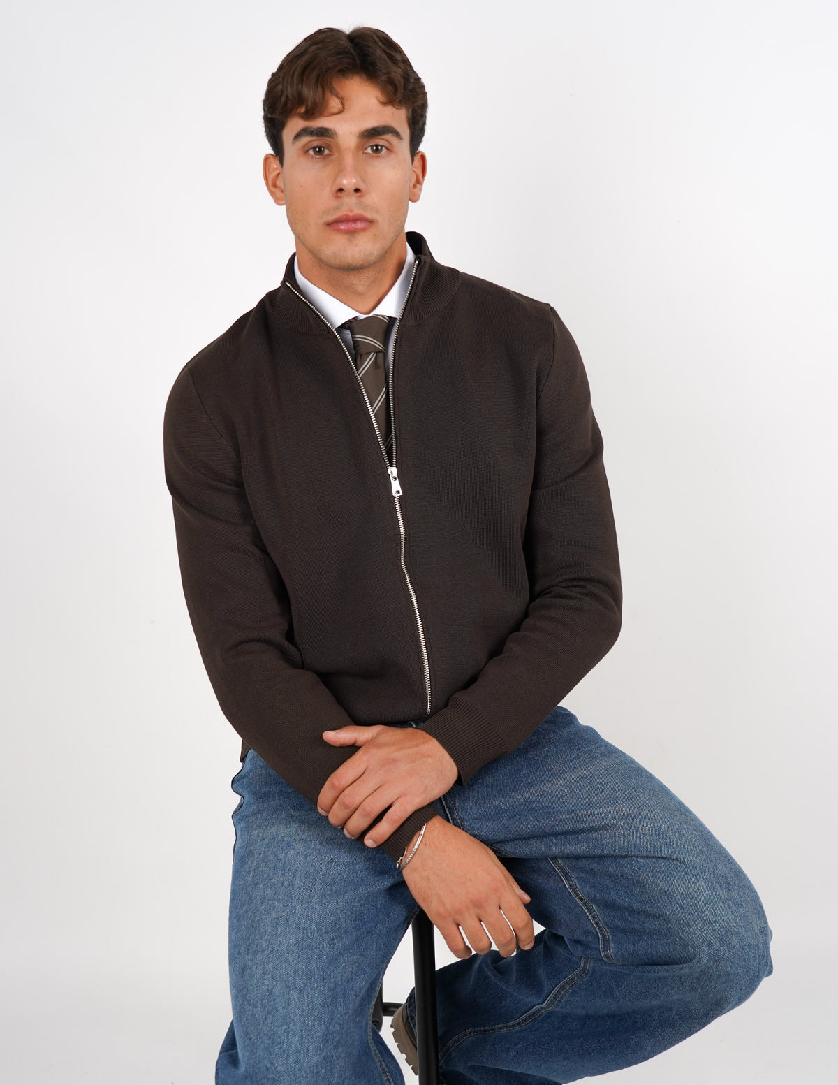 PULLOVER MANICA LUNGA CON ZIP