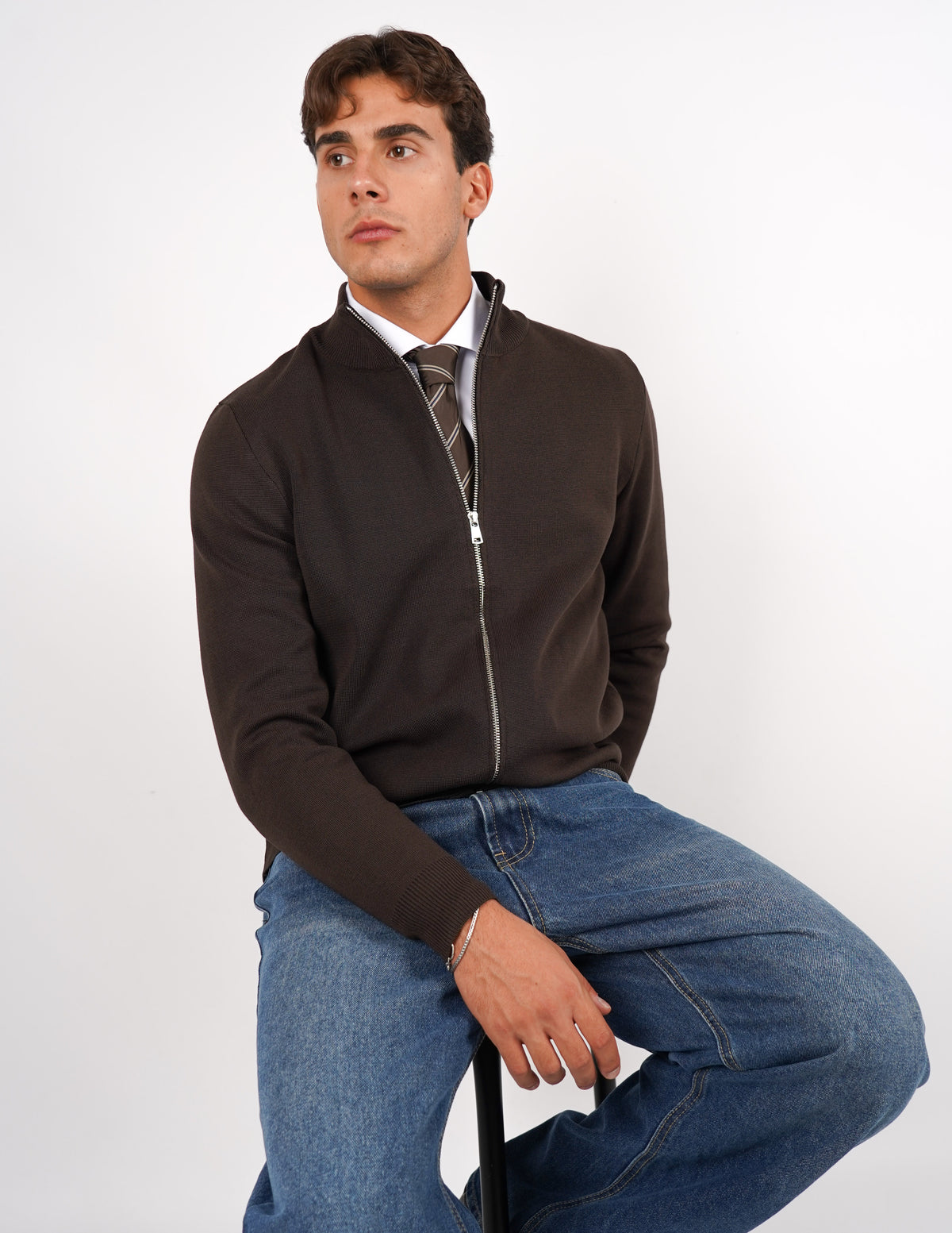 PULLOVER MANICA LUNGA CON ZIP