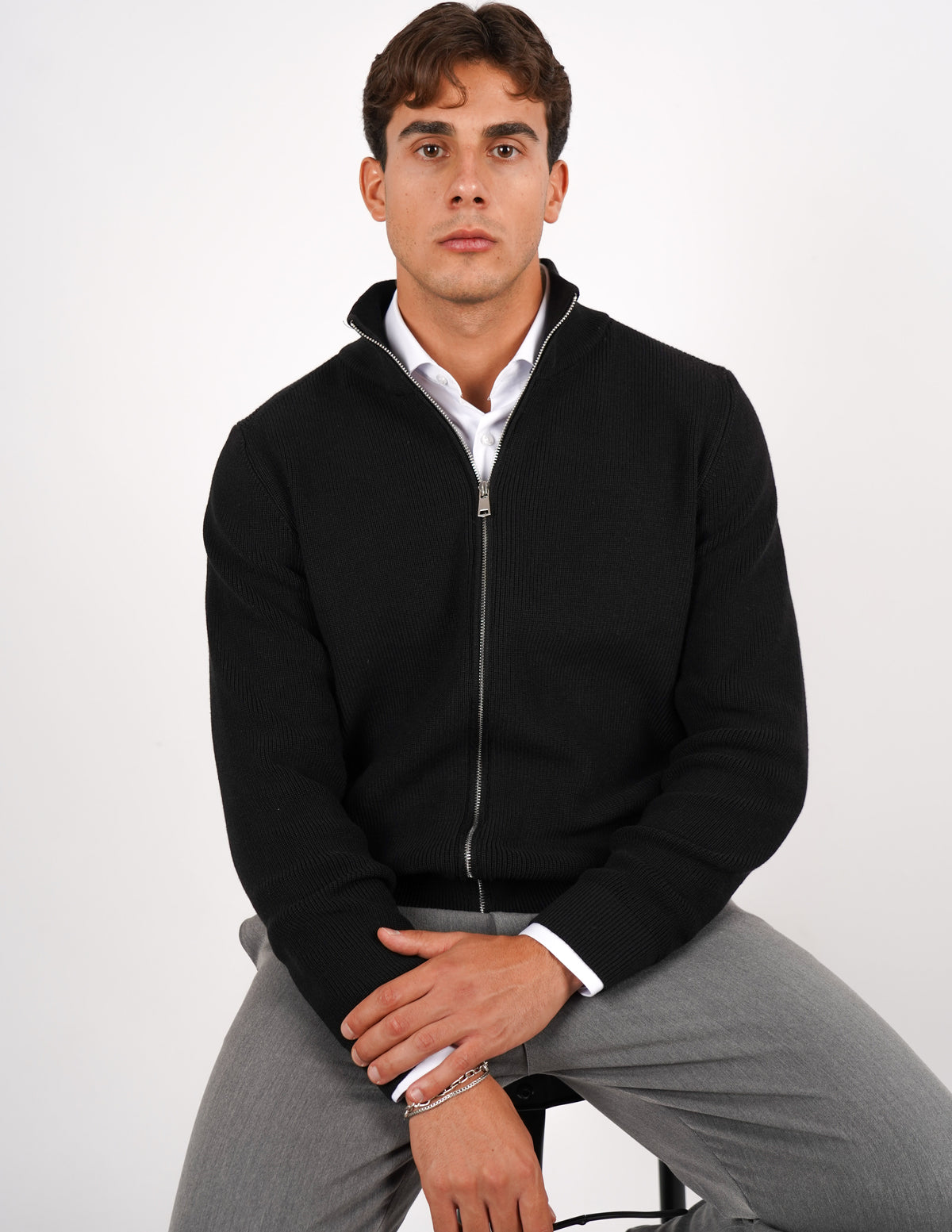 PULLOVER MANICA LUNGA CON ZIP