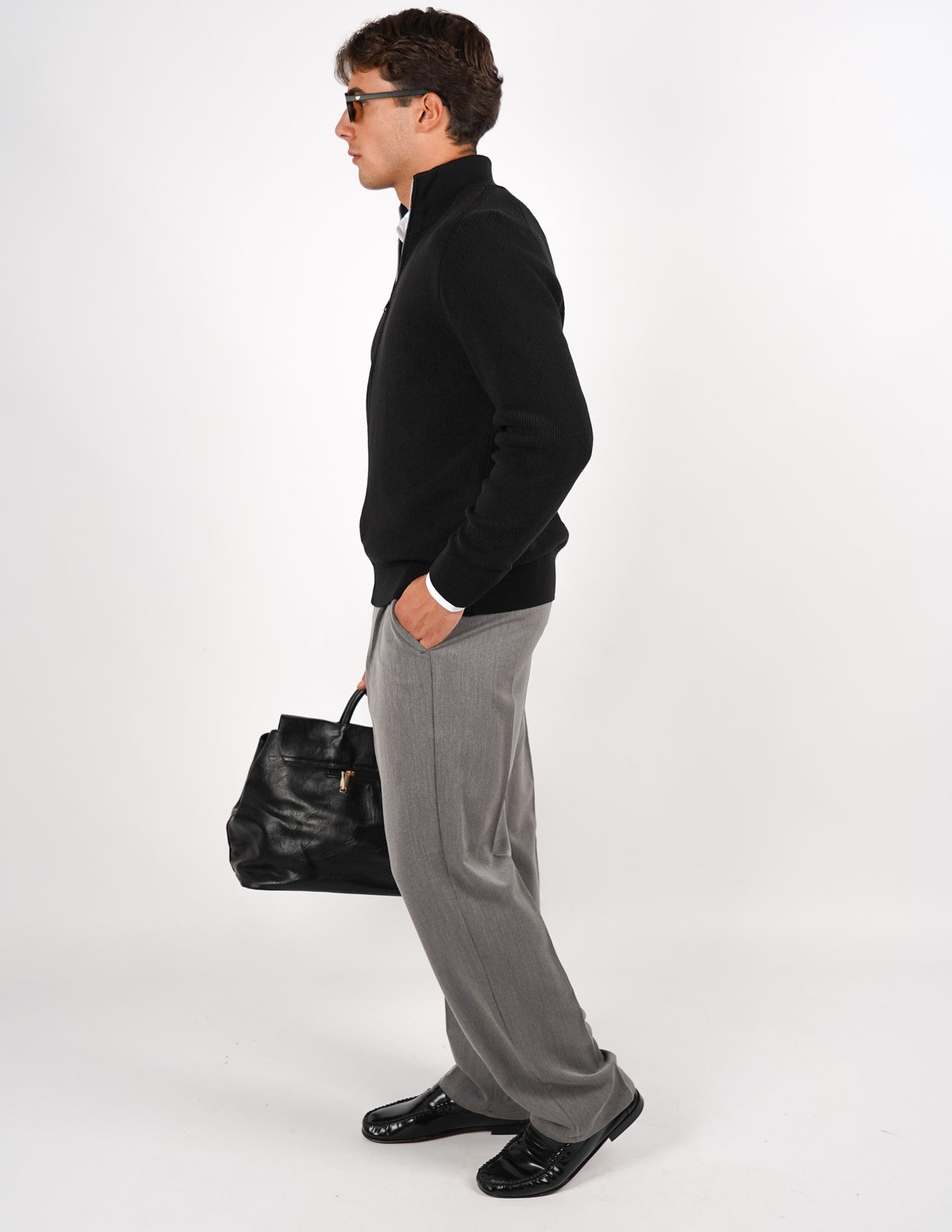PULLOVER MANICA LUNGA CON ZIP