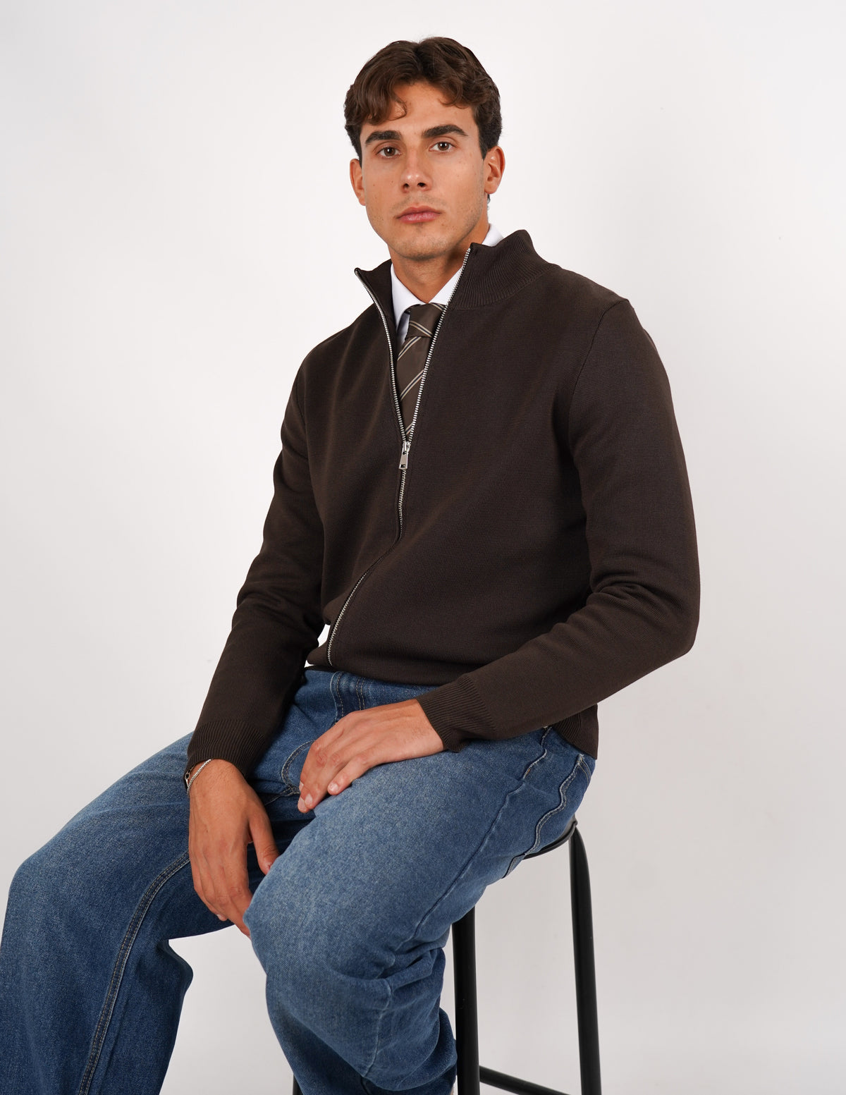 PULLOVER MANICA LUNGA CON ZIP