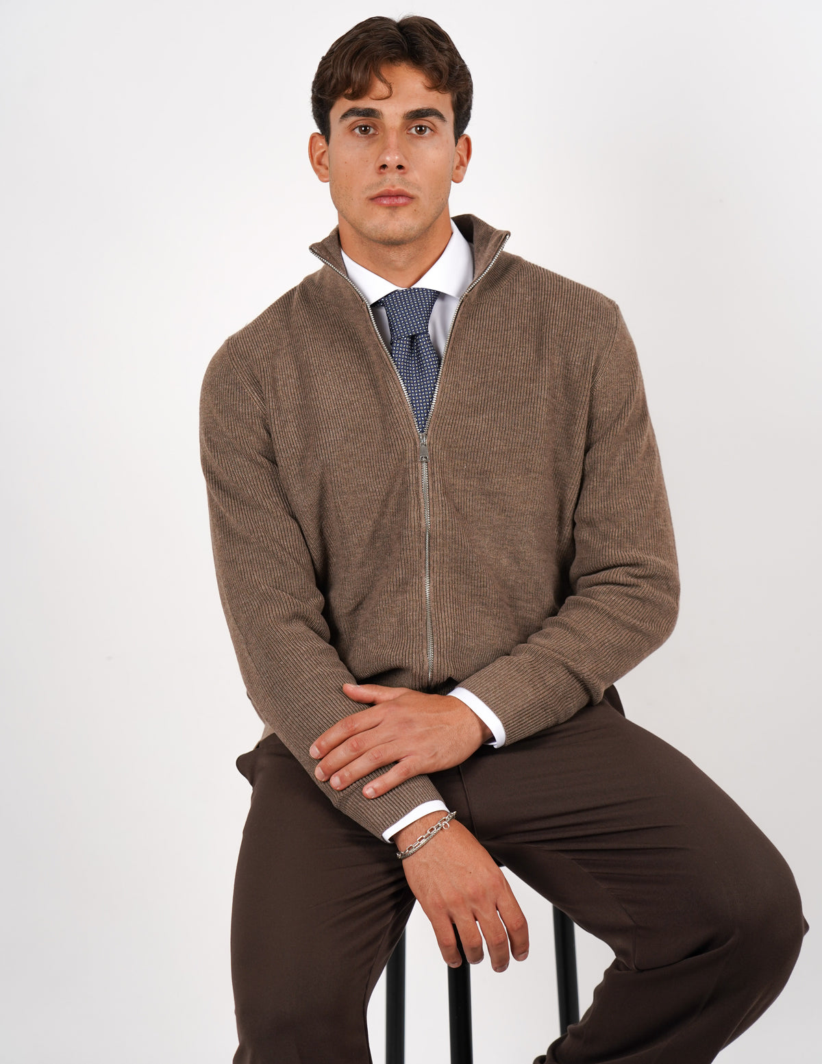 PULLOVER MANICA LUNGA CON ZIP