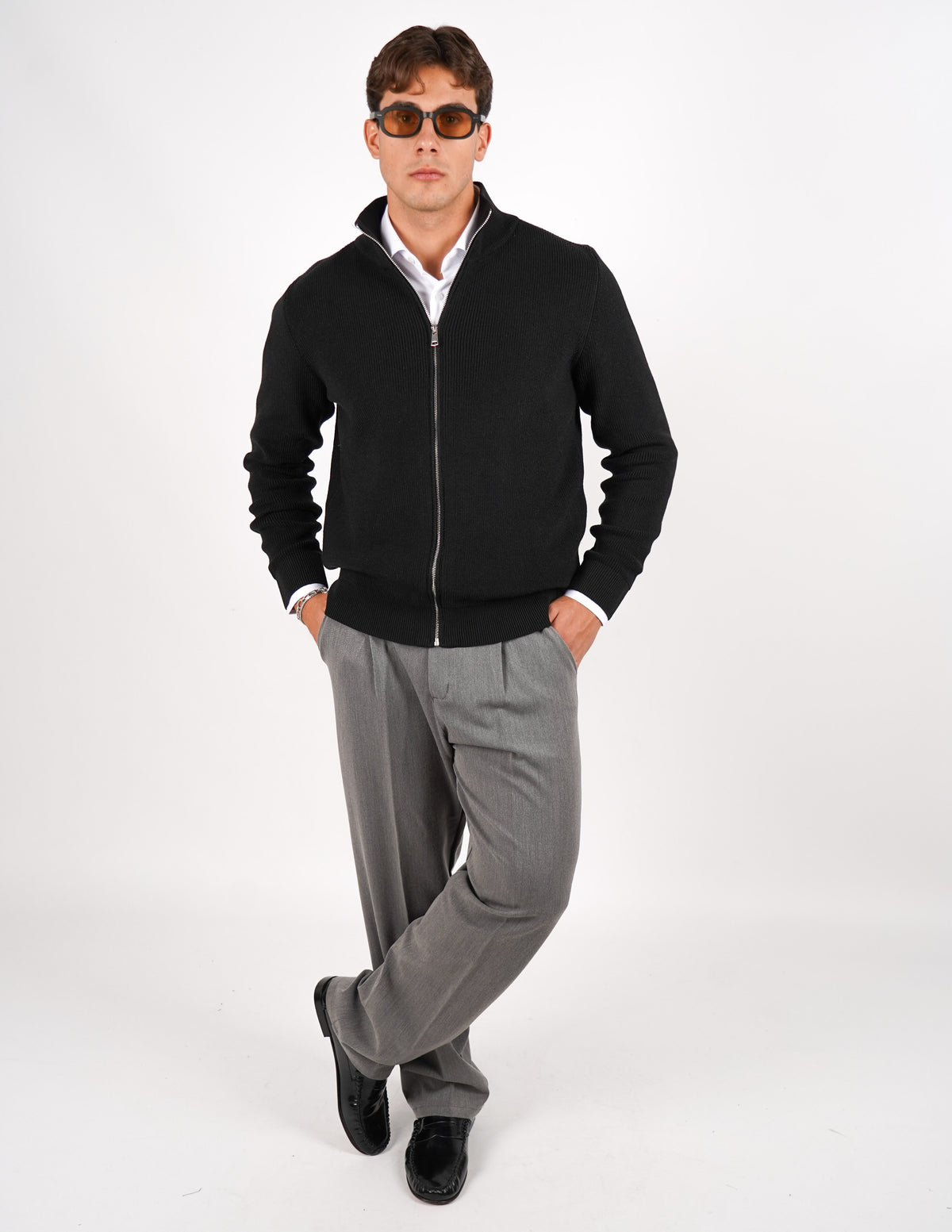 PULLOVER MANICA LUNGA CON ZIP