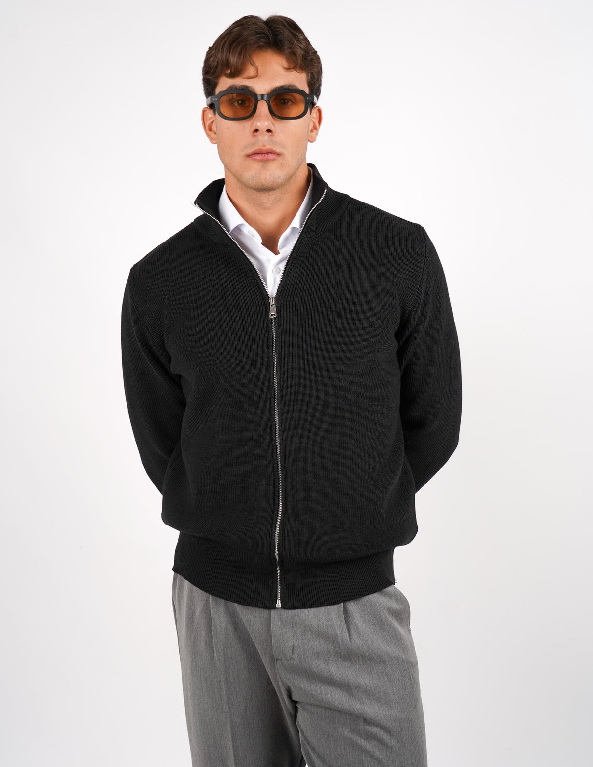 PULLOVER MANICA LUNGA CON ZIP