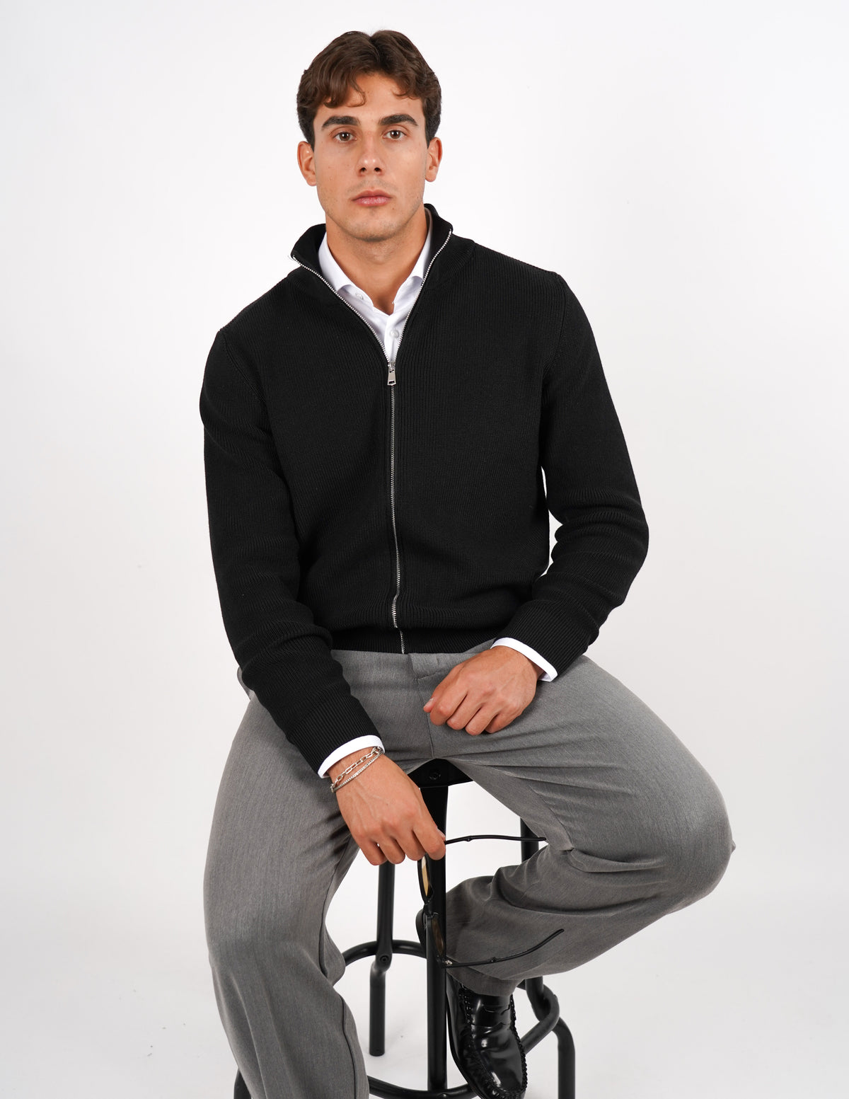 PULLOVER MANICA LUNGA CON ZIP