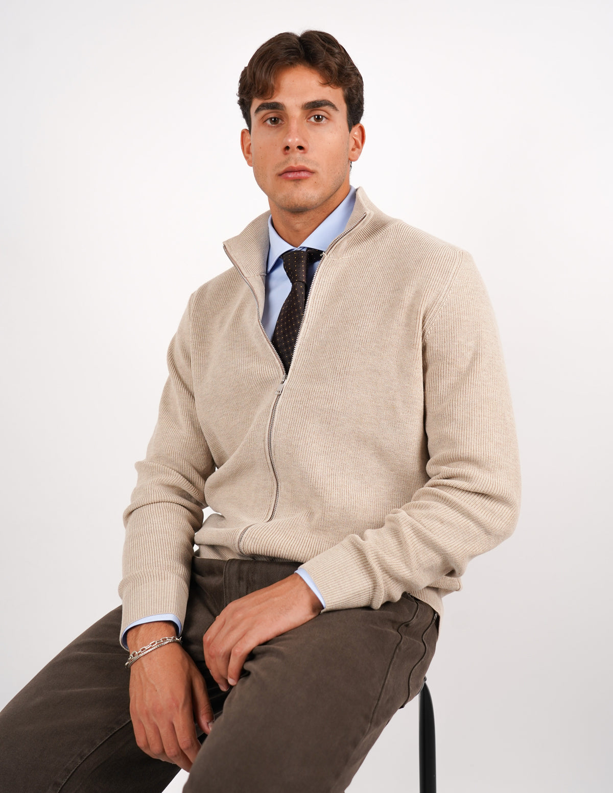 PULLOVER MANICA LUNGA CON ZIP